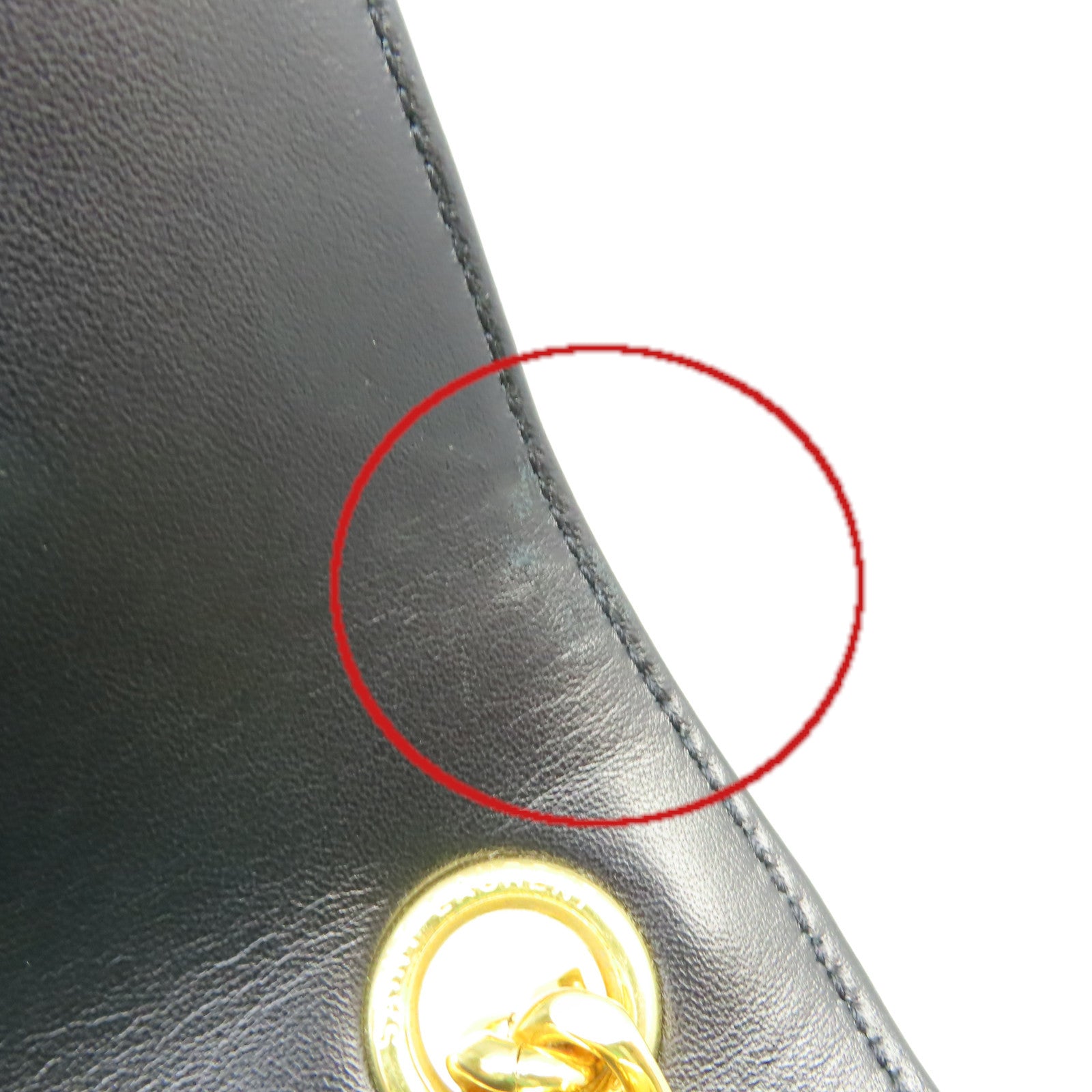 SAINT LAURENT 漆皮皮革Vicky Large Shoulder Bag金扣肩背袋黑色