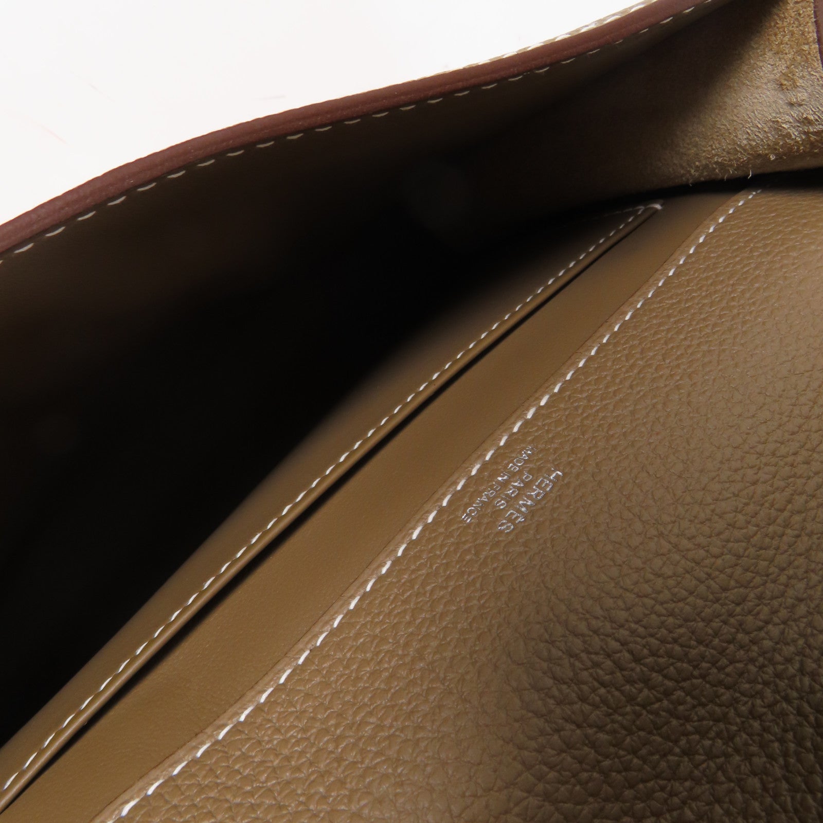 HERMES Togo皮革Sac A Depeches 21銀扣肩背袋啡色
