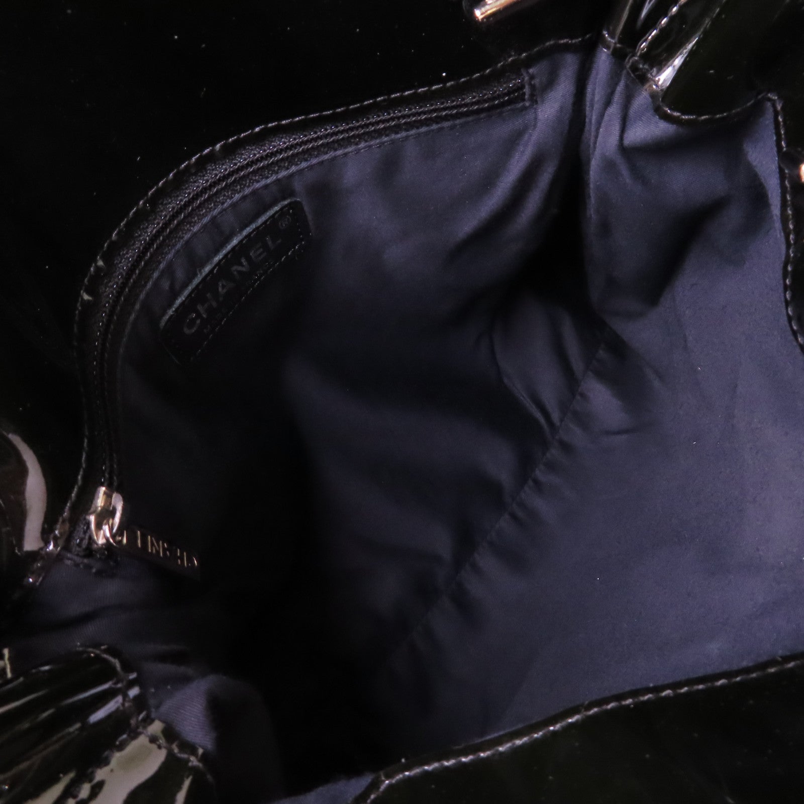 CHANEL 【激減優惠】漆皮皮革Chain Shoulder Bag銀扣鏈帶肩背袋黑色