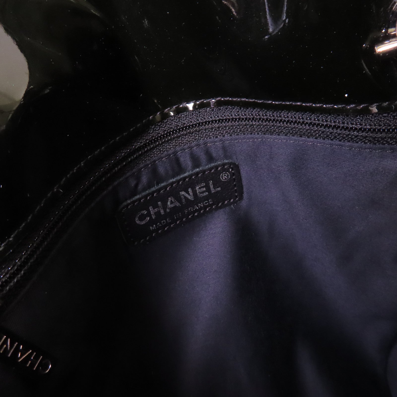 CHANEL 【激減優惠】漆皮皮革Chain Shoulder Bag銀扣鏈帶肩背袋黑色