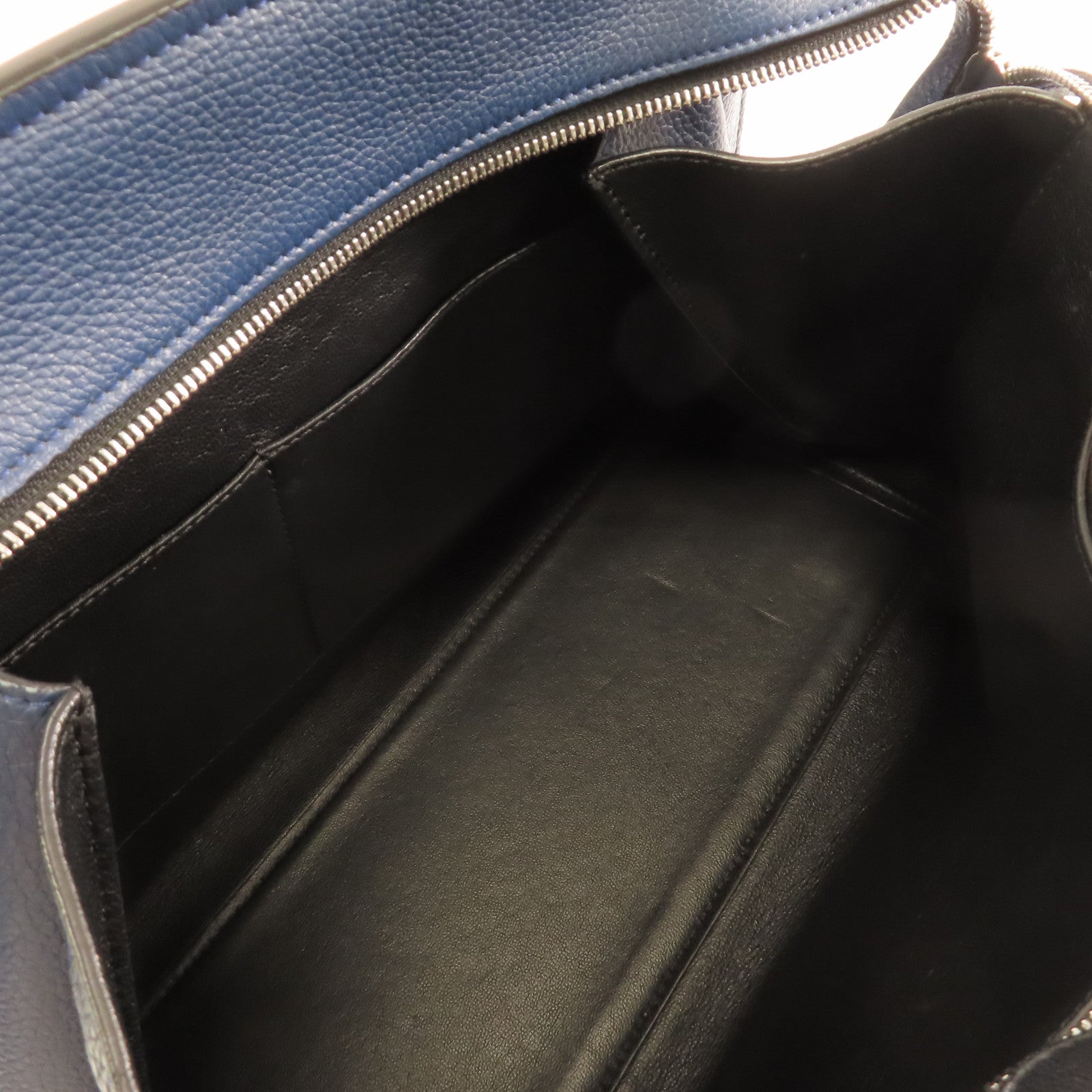 CELINE 【激減優惠】牛皮皮革Edge Medium銀扣肩背袋藍色
