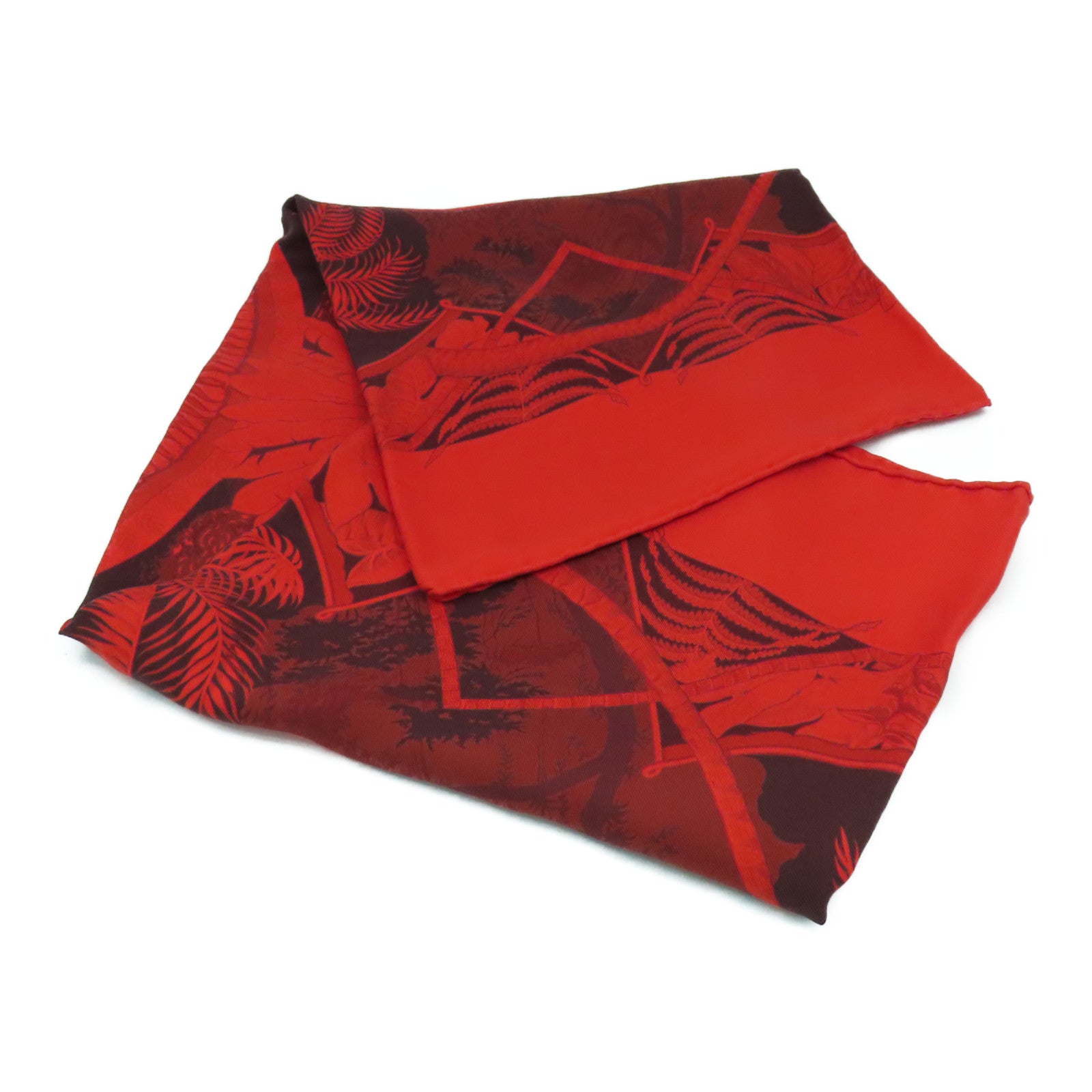 HERMES 【激減優惠】絲質Scarf 60X60絲巾紅色