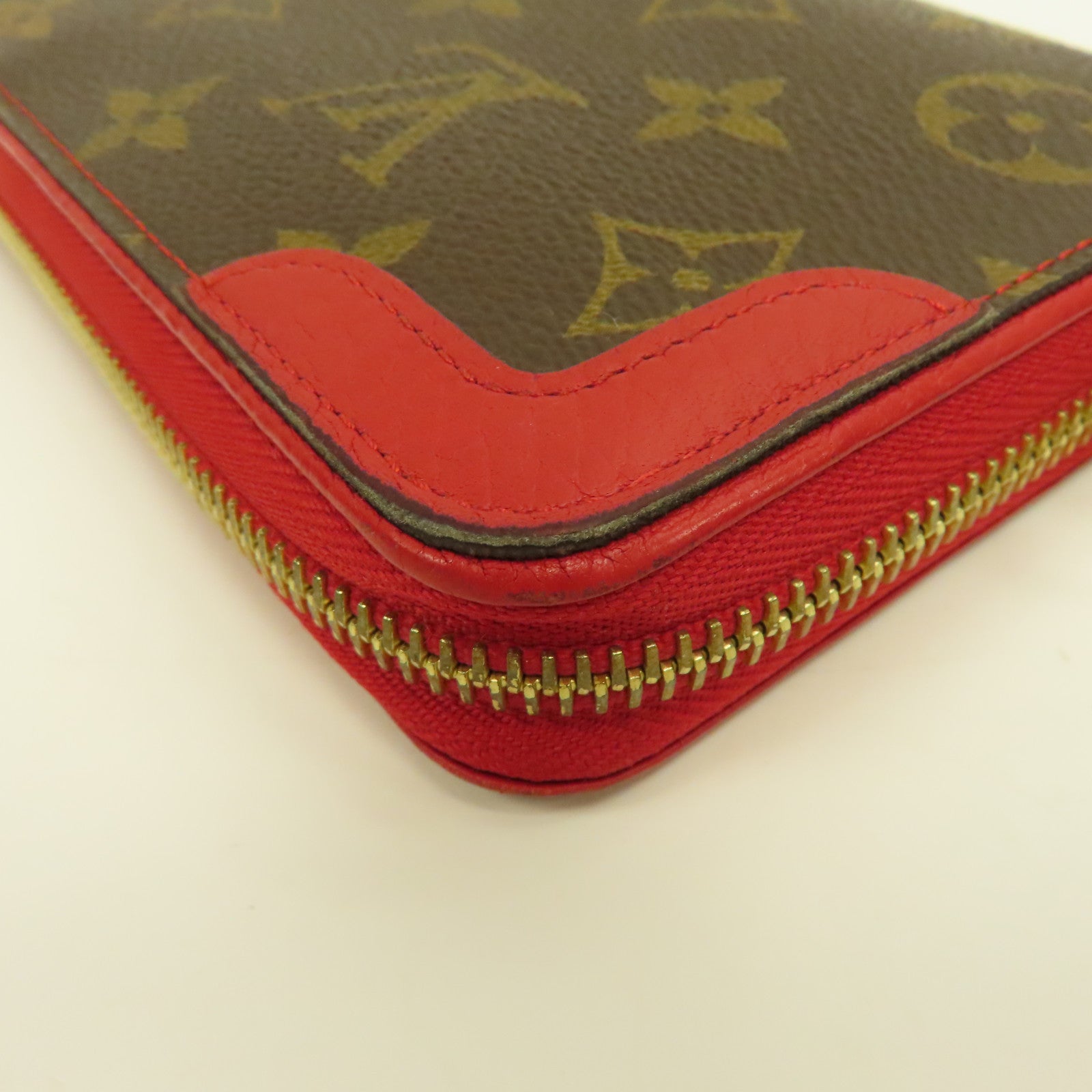 LOUIS VUITTON Monogram Retiro Zippy Wallet長錢包紅色/啡色