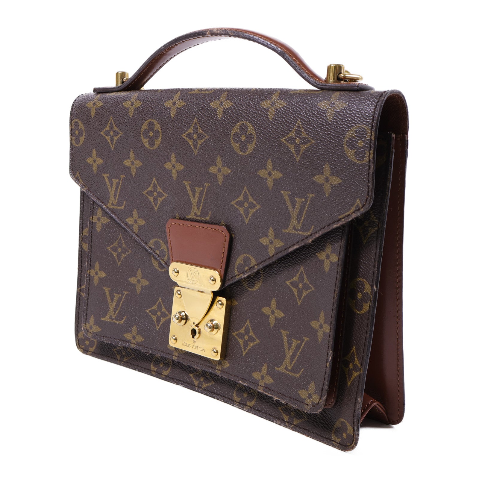 LOUIS VUITTON Monogram Monceau 28金扣手挽肩背兩用袋