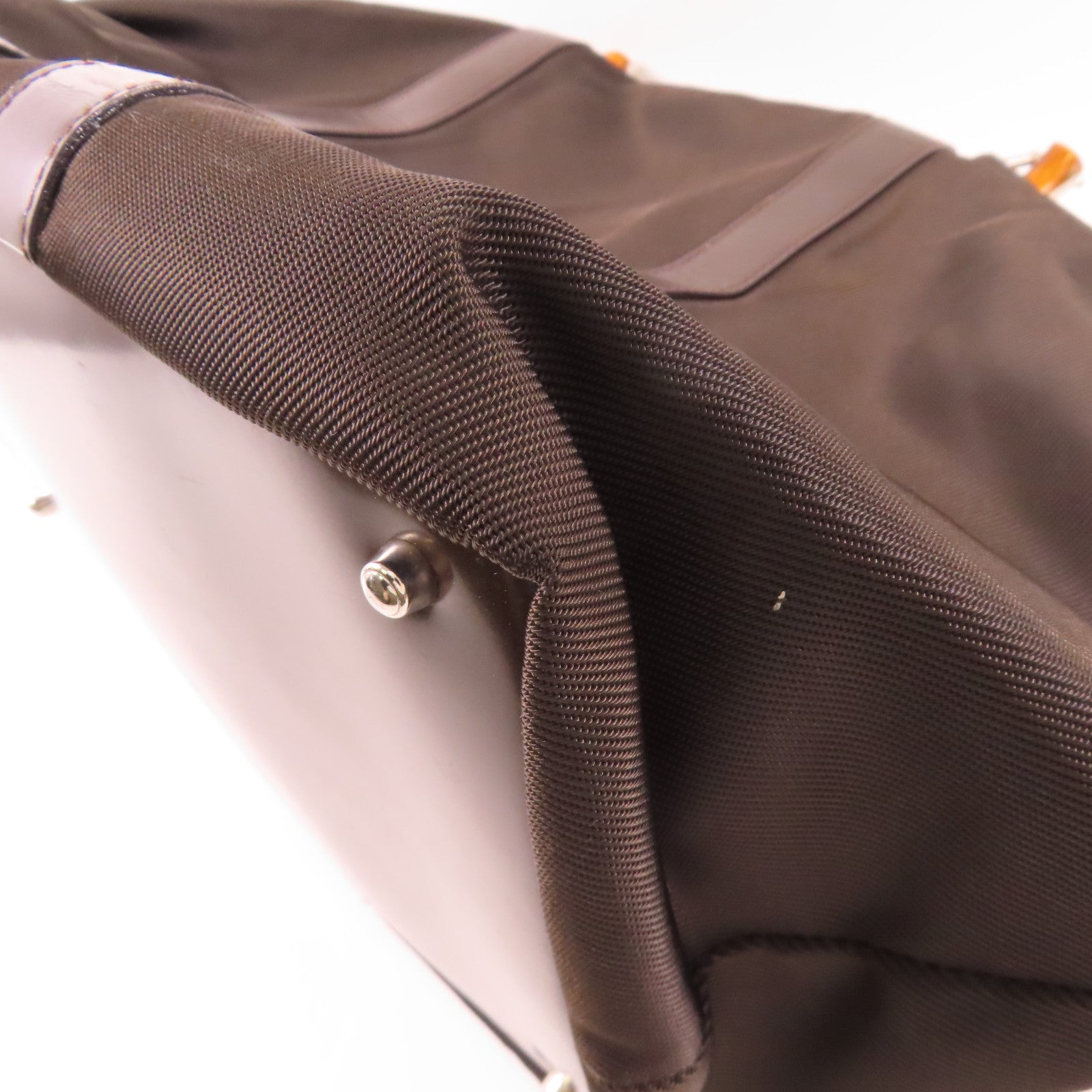 GUCCI GG SHW Tote Bag Nylon Brown