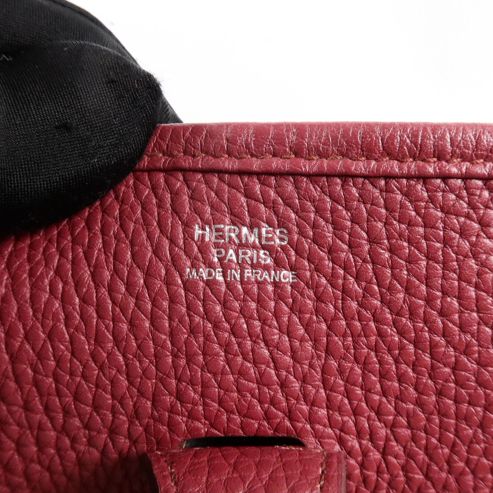 HERMES Clemence皮革Evelyne PM肩背袋Rubis