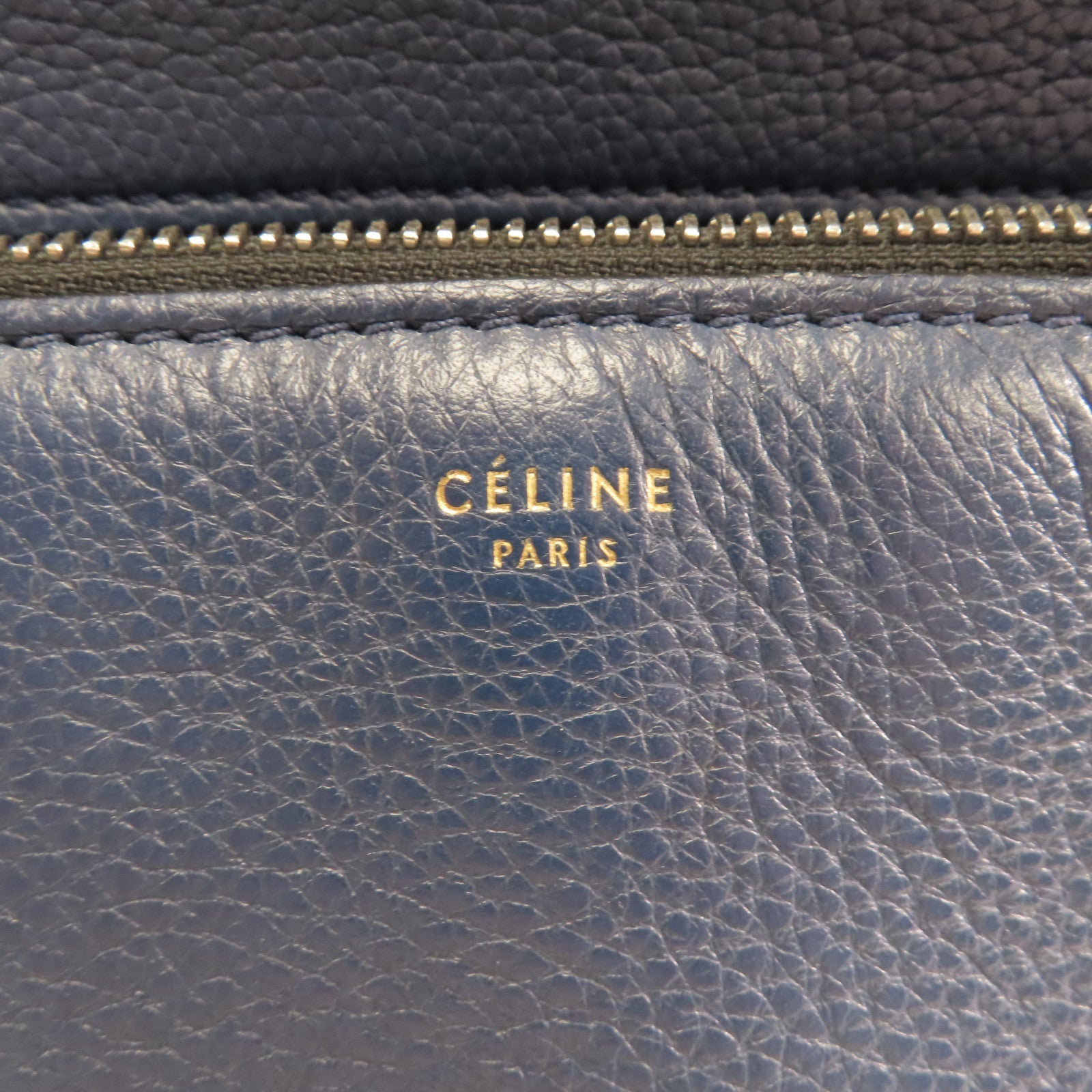 CELINE 【激減優惠】牛皮皮革Edge Medium銀扣肩背袋藍色