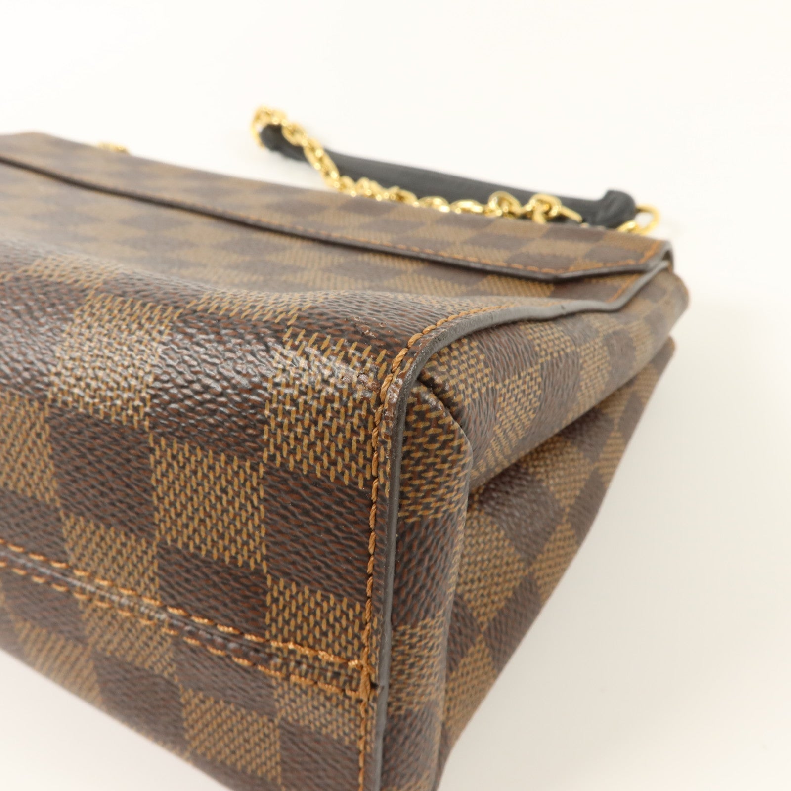 LOUIS VUITTON Damier Vavin PM金扣鏈帶肩背袋