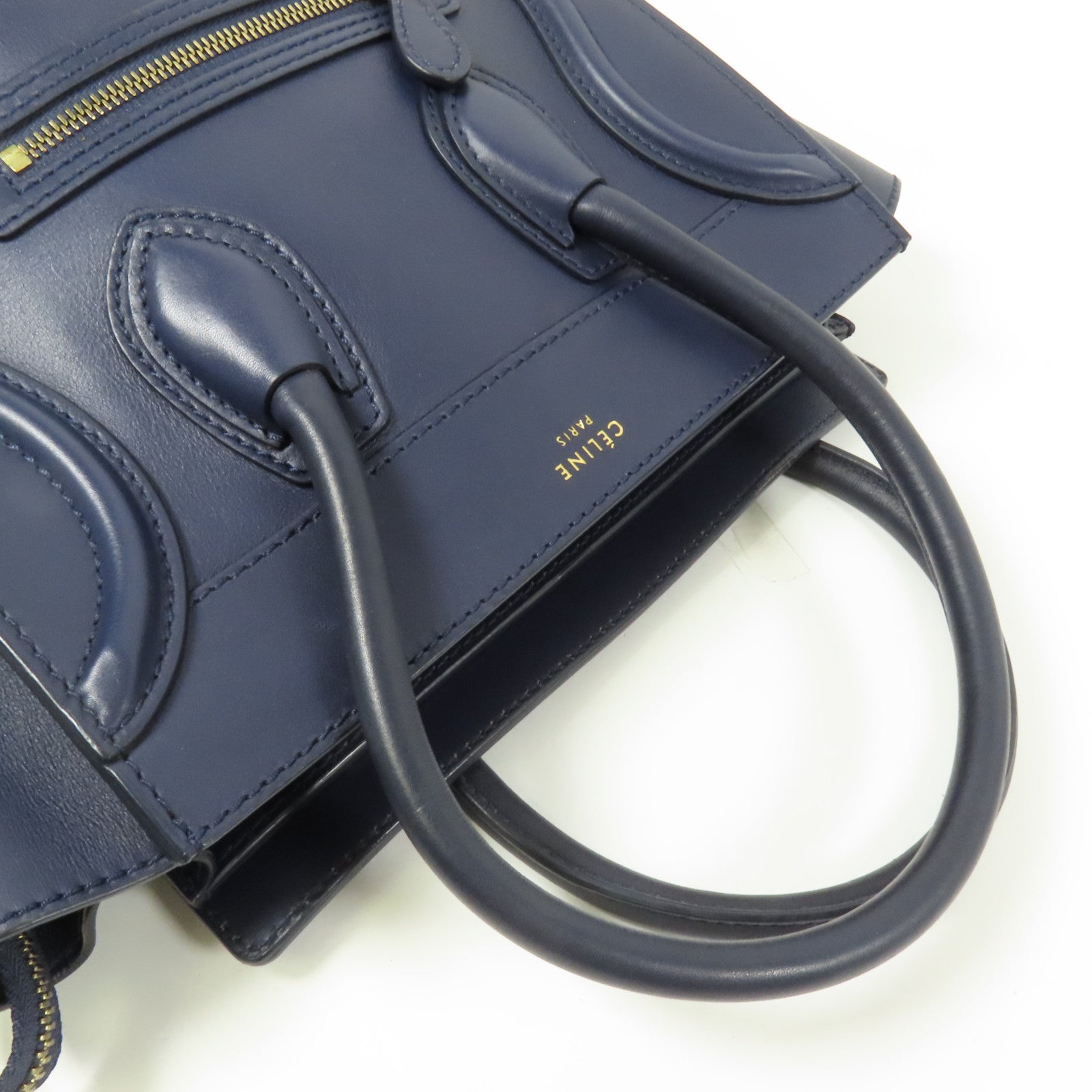 CELINE 牛皮皮革Micro Luggage金扣手挽袋