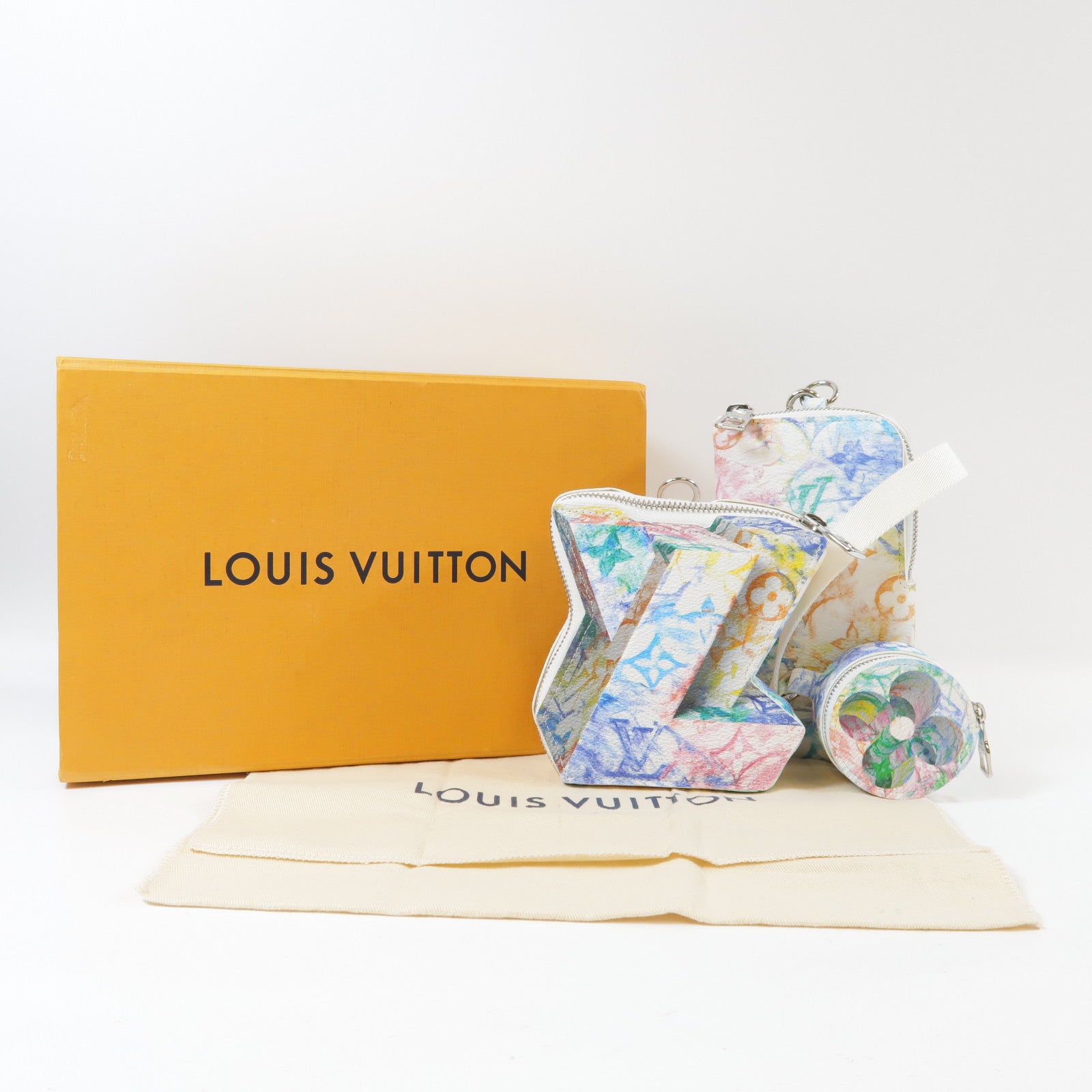 LOUIS VUITTON Monogram Pastel Colors LV Block銀扣肩背袋彩色