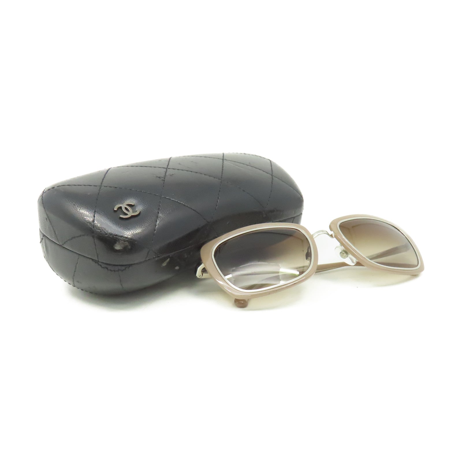 CHANEL 【激減優惠】PVC/金屬Sunglasses太陽眼鏡啡色/銀色