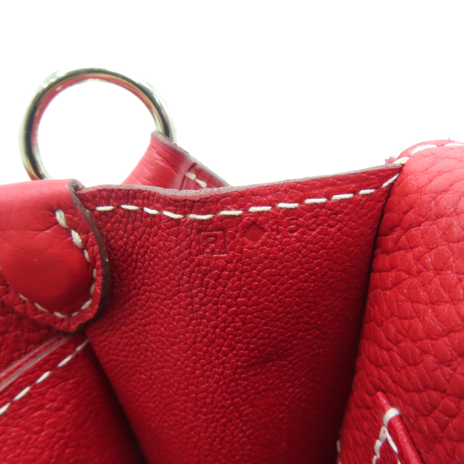 HERMES 【激減優惠】Clemence皮革Roulis 23金扣肩背袋Rouge Casaque紅色