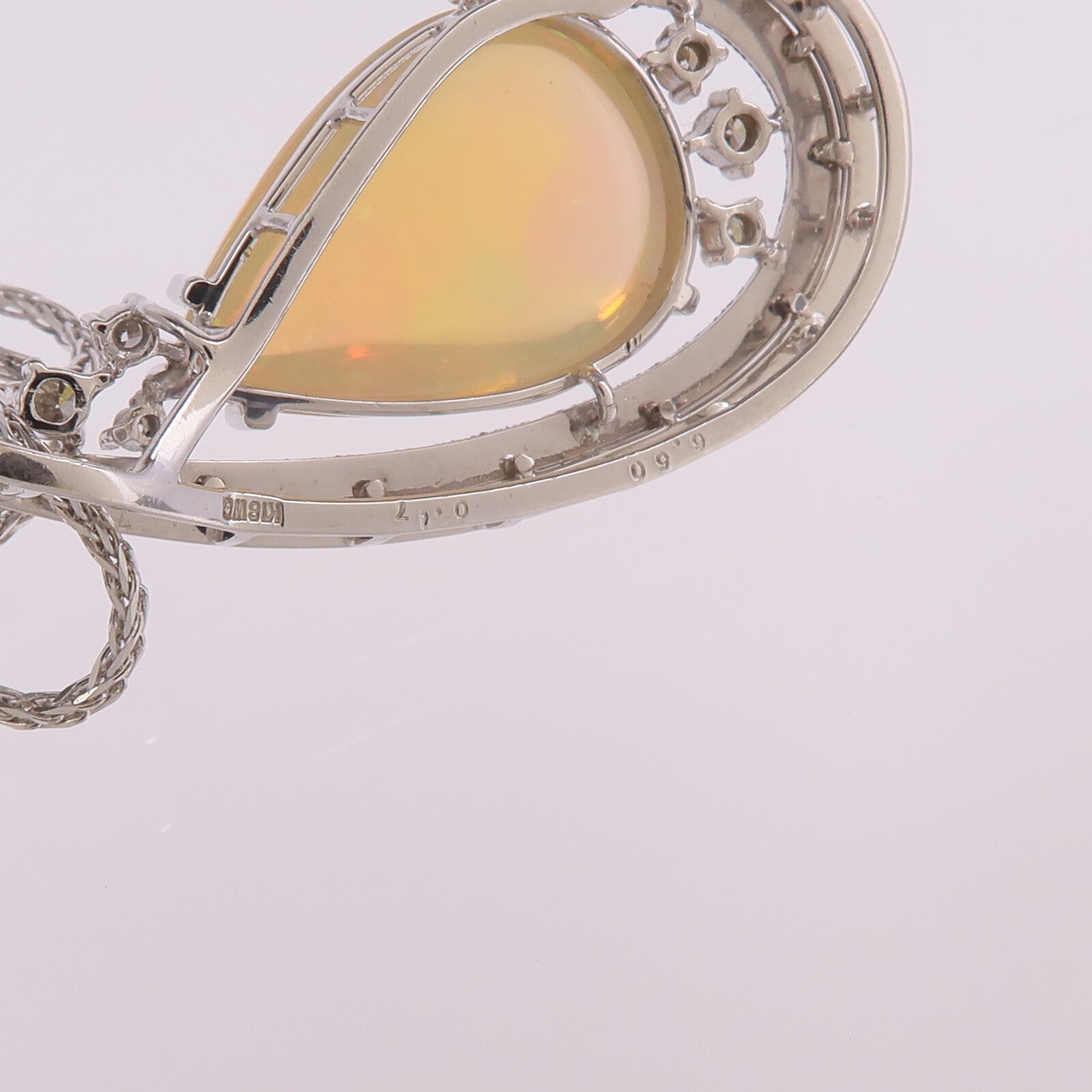 JEWELRY 18K白金Opal Diamond Necklace蛋白石/鑽石項鍊