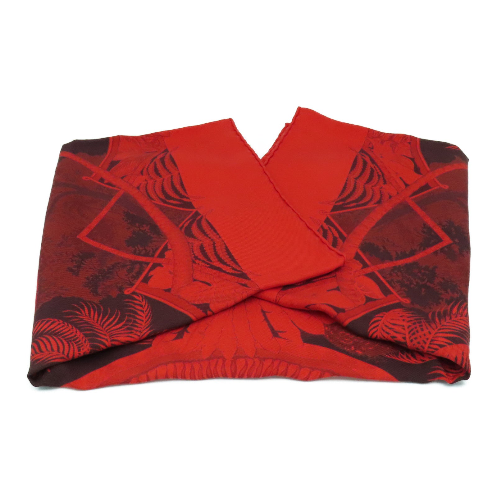 HERMES 【激減優惠】絲質Scarf 60X60絲巾紅色