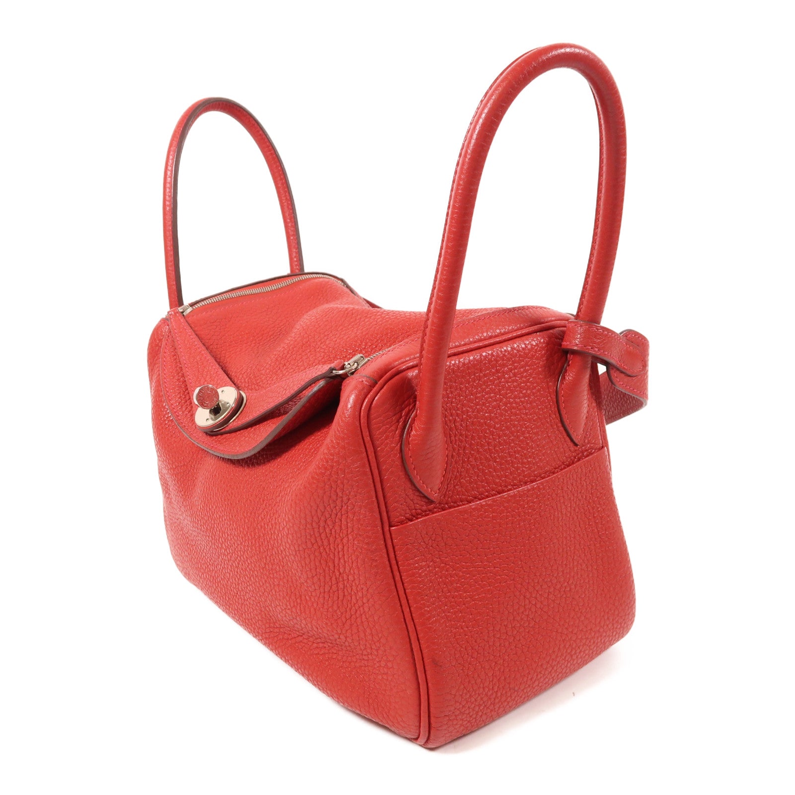 HERMES Clemence皮革Lindy 26銀扣手挽肩背兩用袋