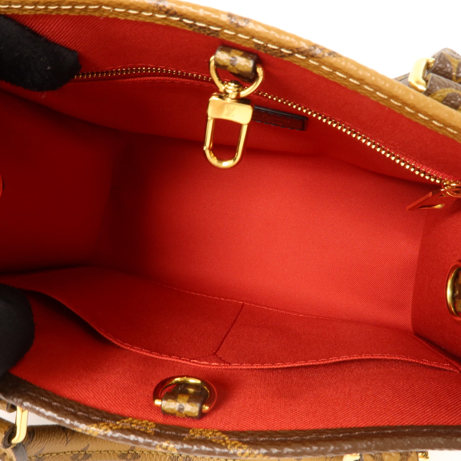 LOUIS VUITTON Monogram Giant OnTheGo PM金扣手挽肩背兩用袋棕色
