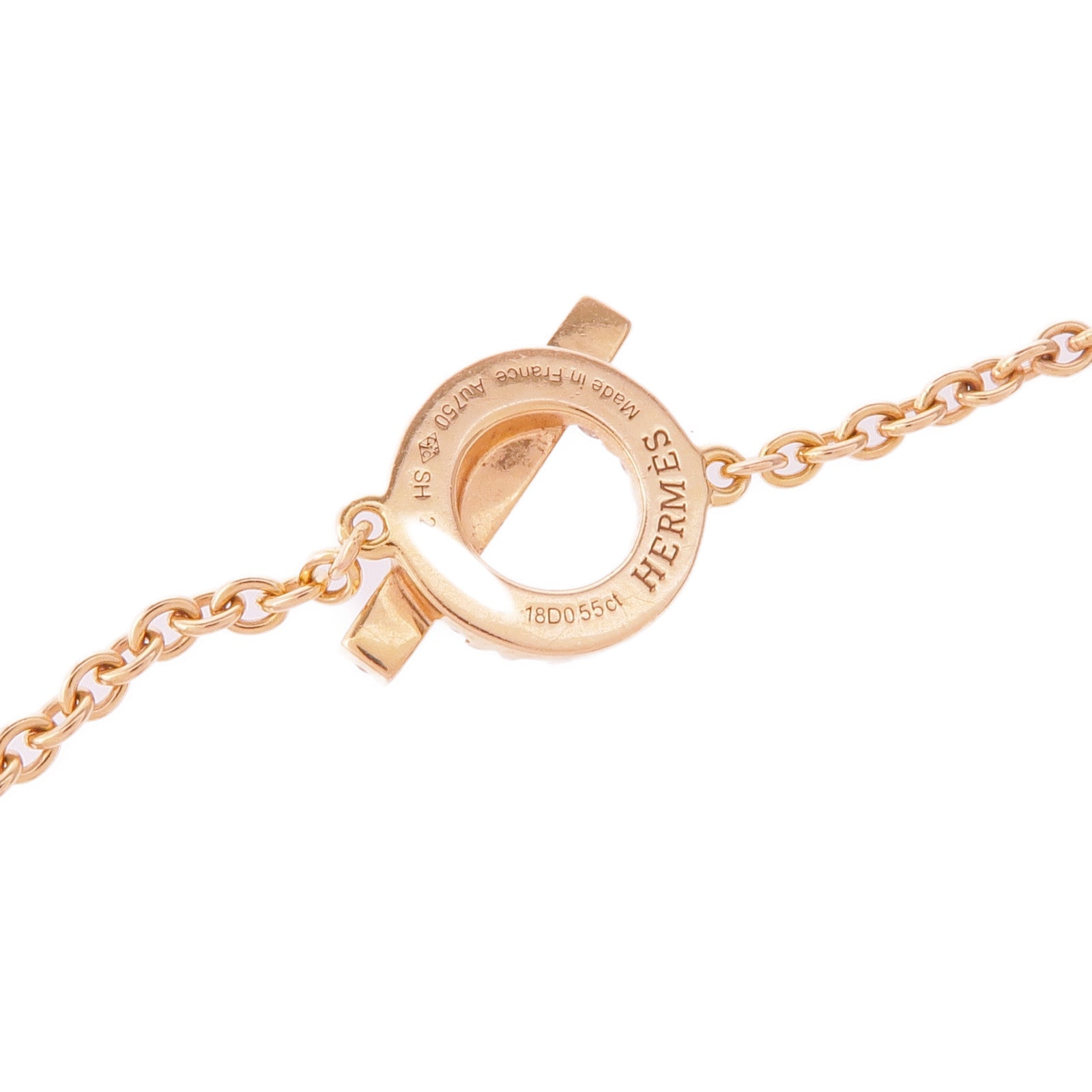 HERMES 18K玫瑰金Finesse Bracelet鑽石手鏈