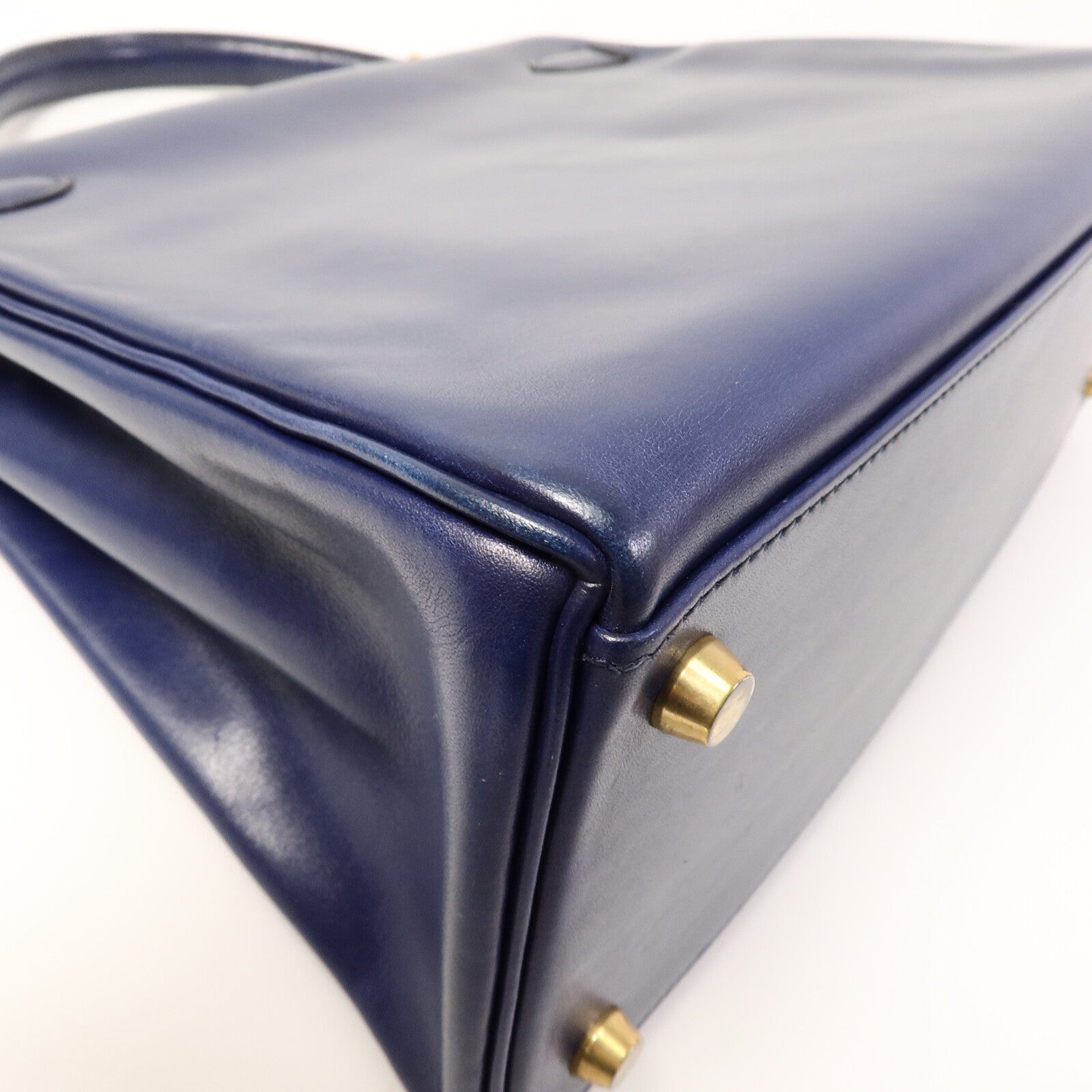 HERMES Box皮革Kelly 32手挽肩背兩用袋Blue