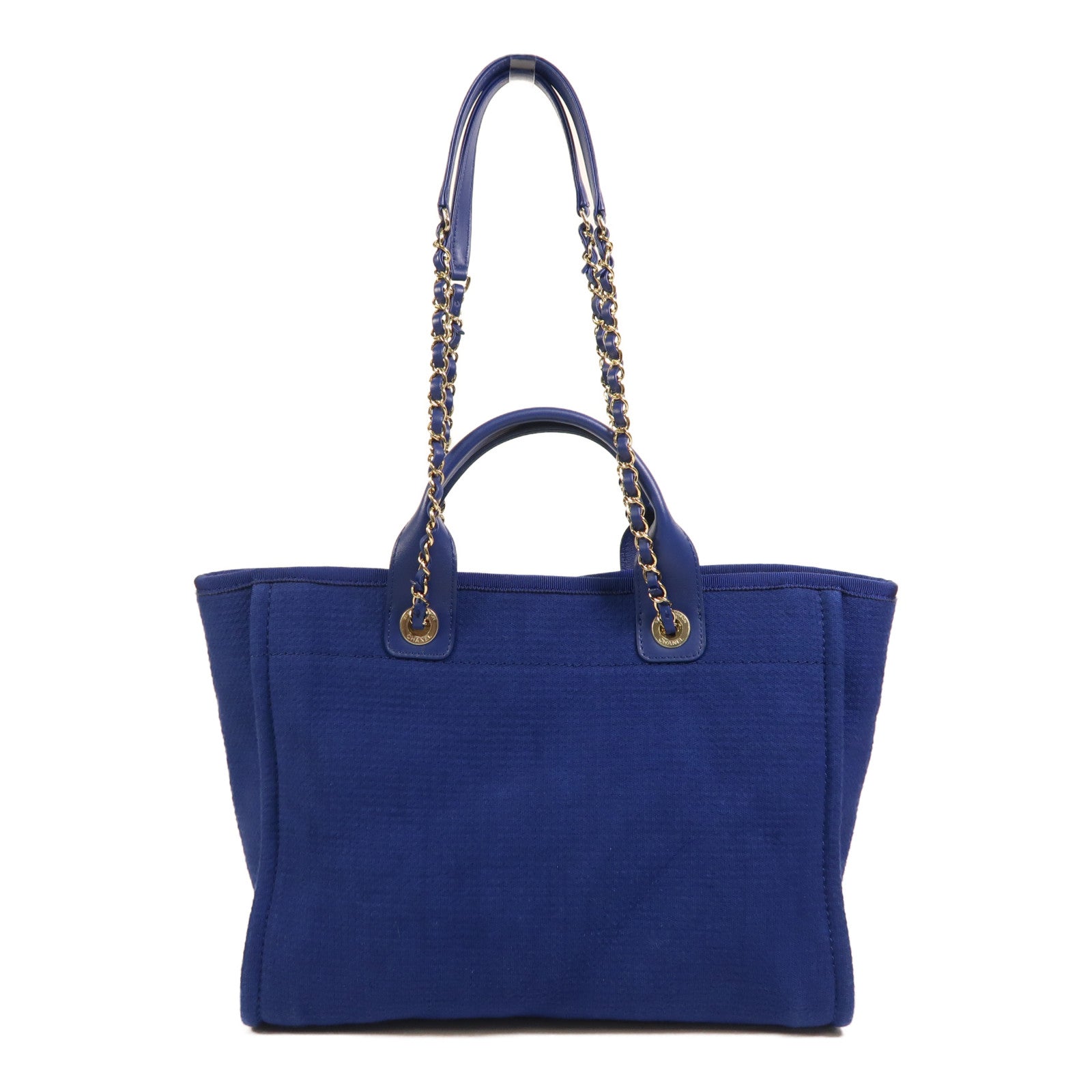 CHANEL 帆布Deauville Tote金扣手挽肩背兩用袋