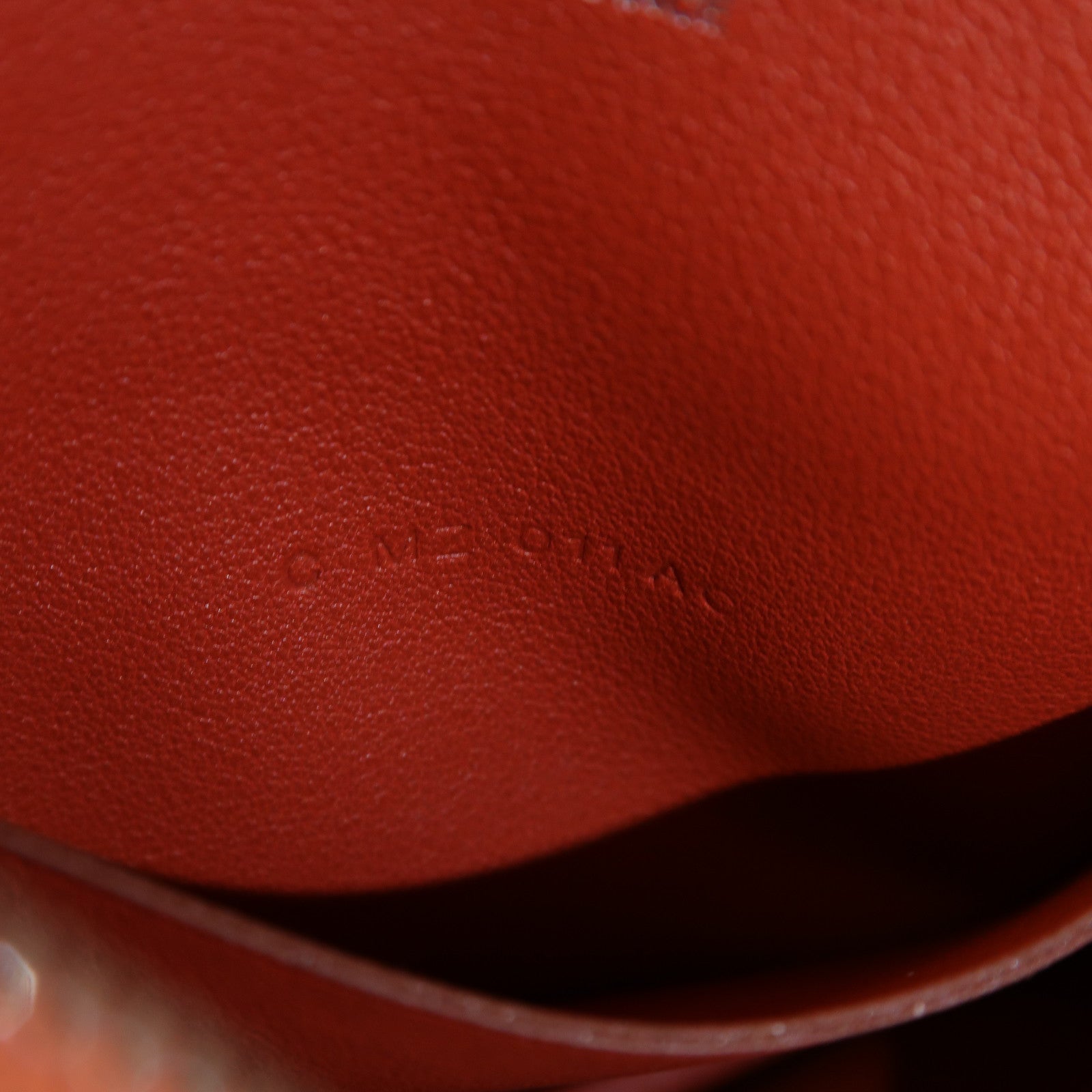 HERMES Vache Liegee皮革Carre Pocket Pouch銀扣手拿包經典駝色