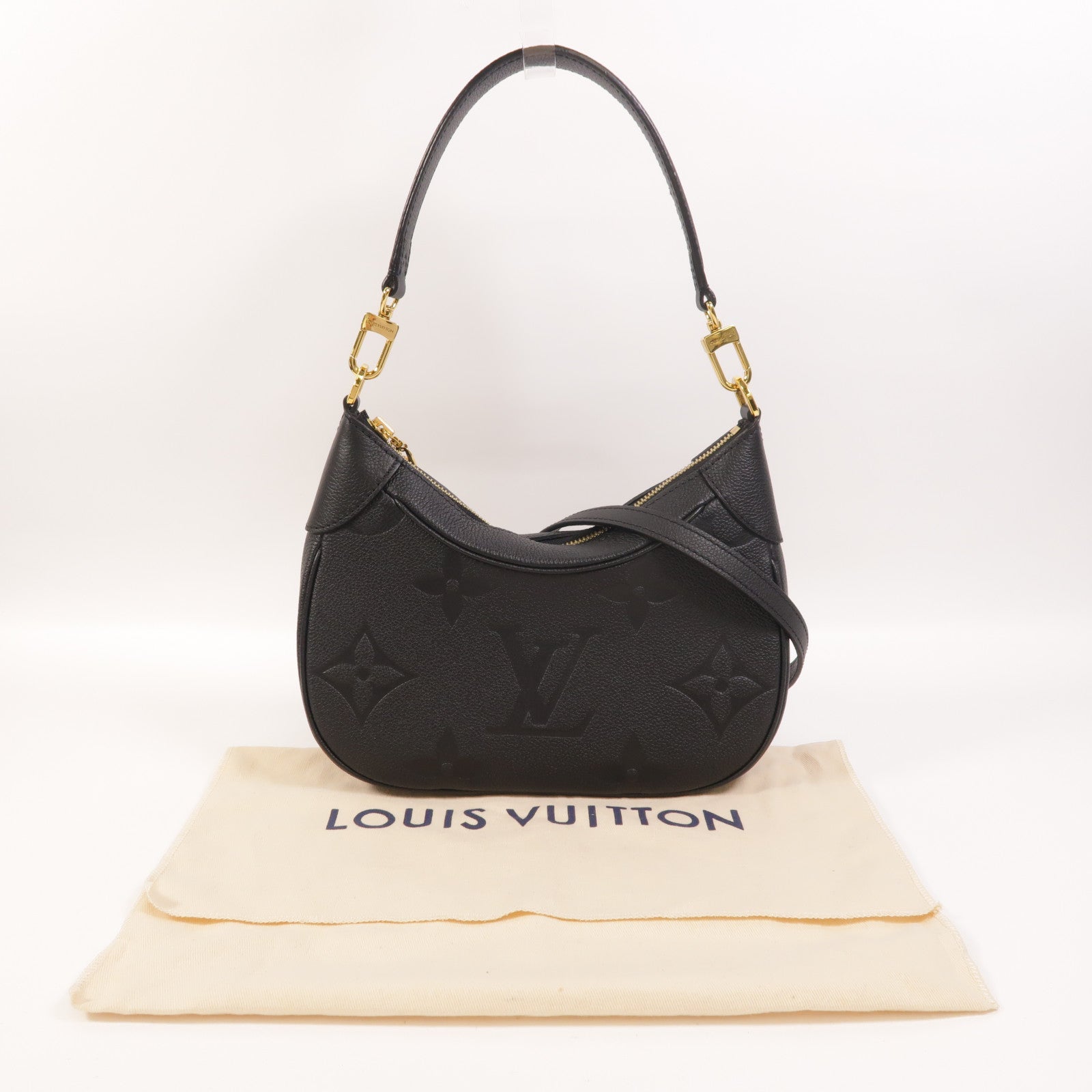 LOUIS VUITTON Monogram Empreinte Bagatelle金扣手挽肩背兩用袋