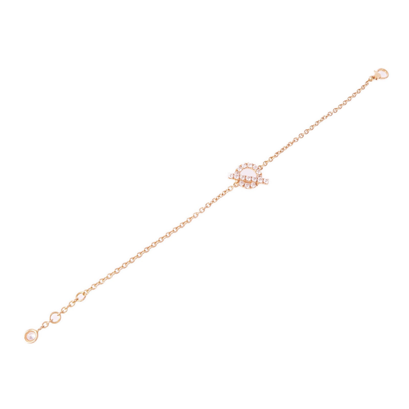 HERMES 18K玫瑰金Finesse Bracelet鑽石手鏈