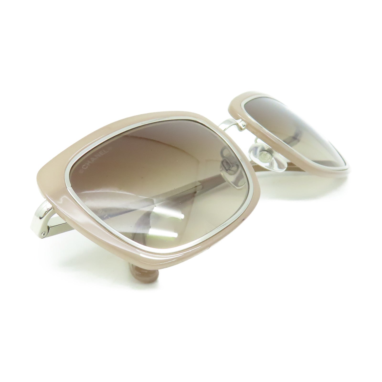 CHANEL 【激減優惠】PVC/金屬Sunglasses太陽眼鏡啡色/銀色