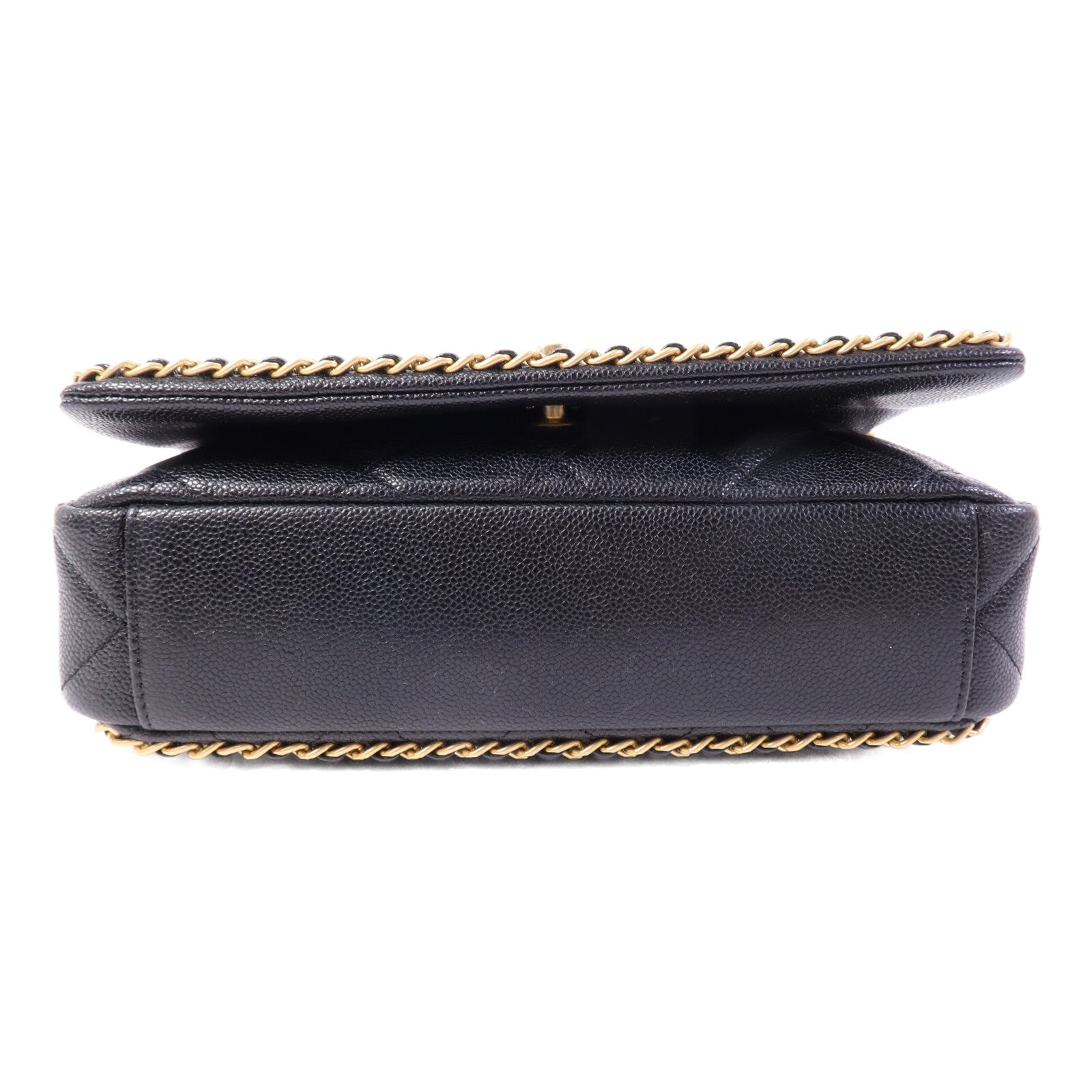 CHANEL 牛皮皮革Chain Around Flap Bag金扣鏈帶肩背袋