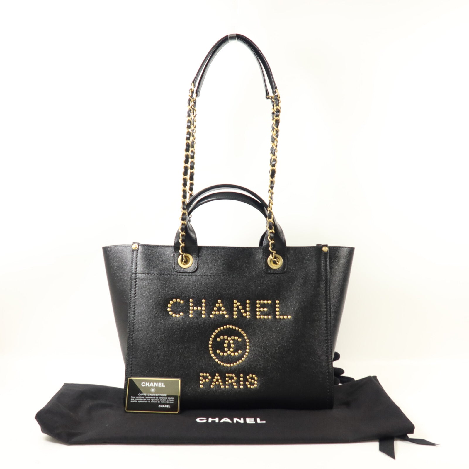 CHANEL 牛皮皮革Deauville Tote Bag手挽肩背兩用袋