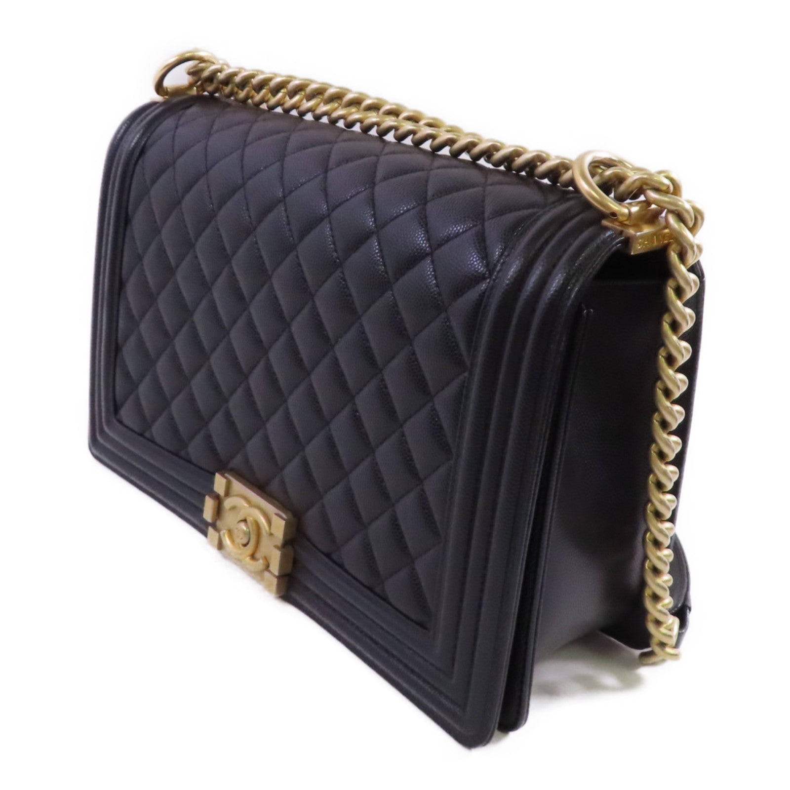 CHANEL 【激減優惠】牛皮皮革Boy Chanel金扣鏈帶肩背袋