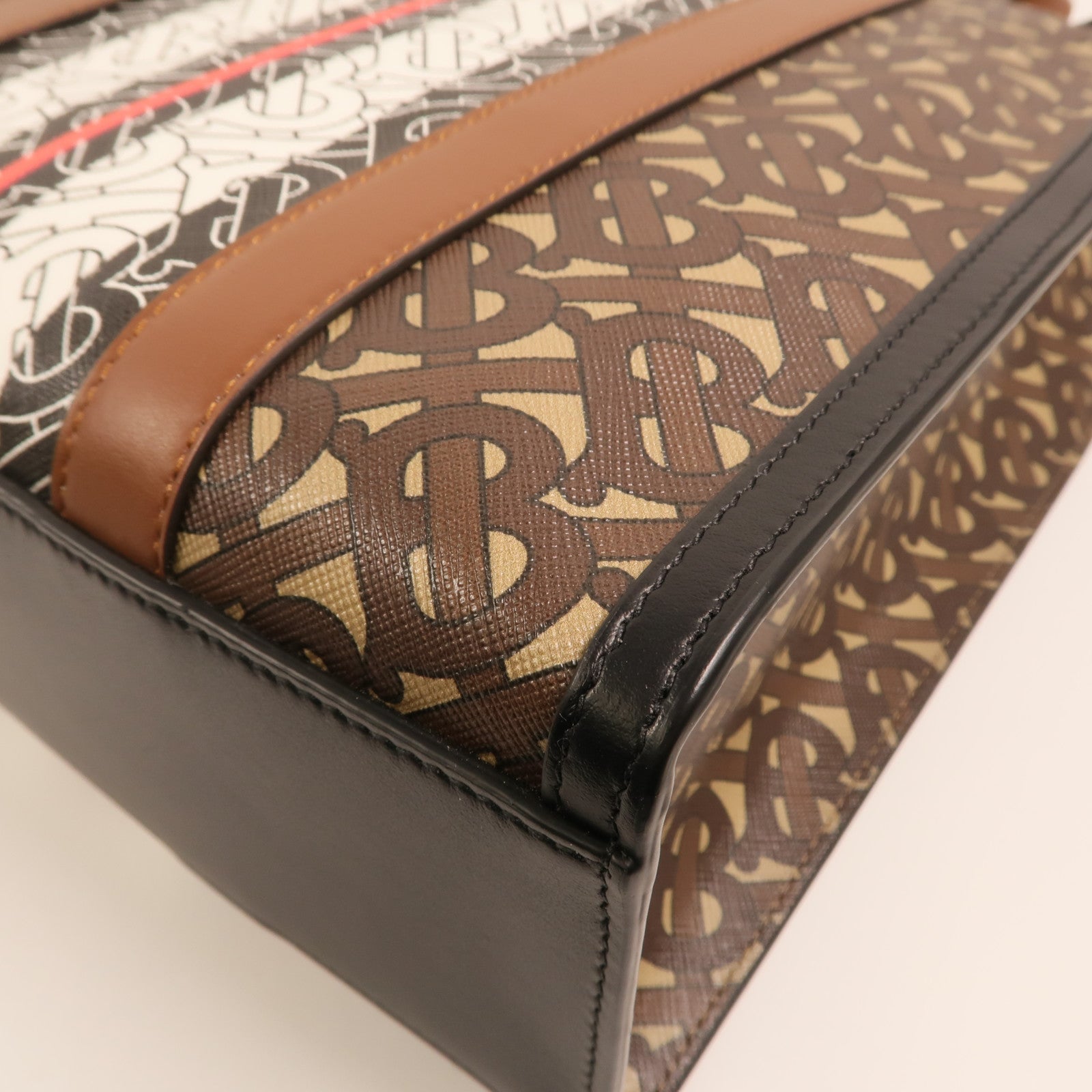 BURBERRY 塗層帆布2 Way Shoulder金扣手挽肩背兩用袋
