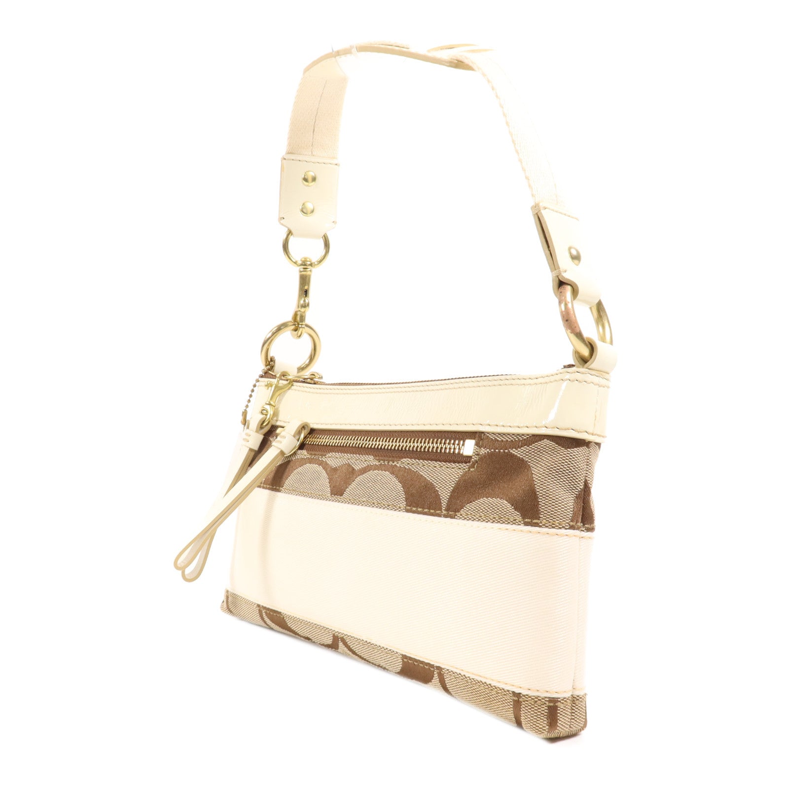 COACH 帆布Shoulder Bag金扣肩背袋