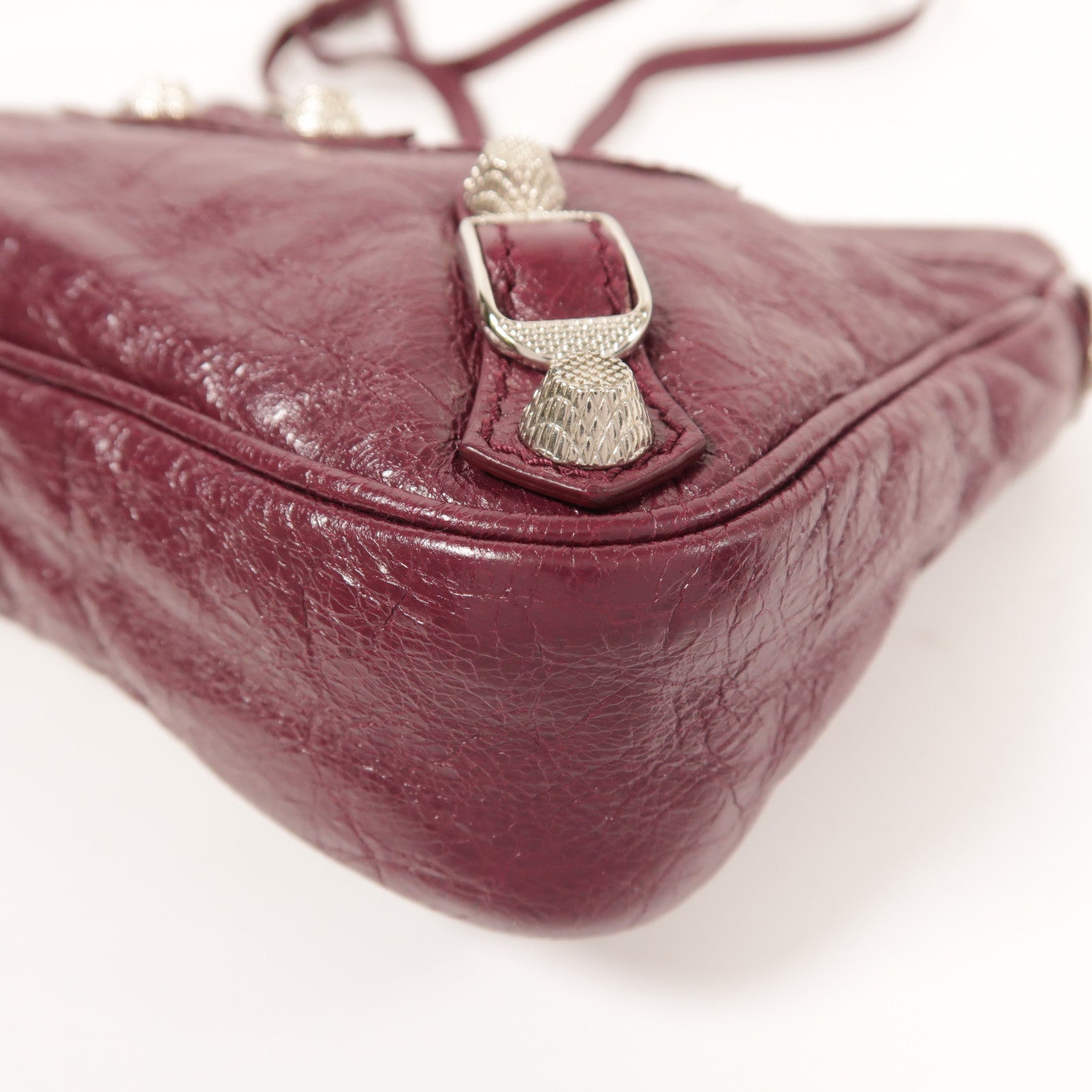 BALENCIAGA 牛皮皮革Giant Hip銀扣肩背袋