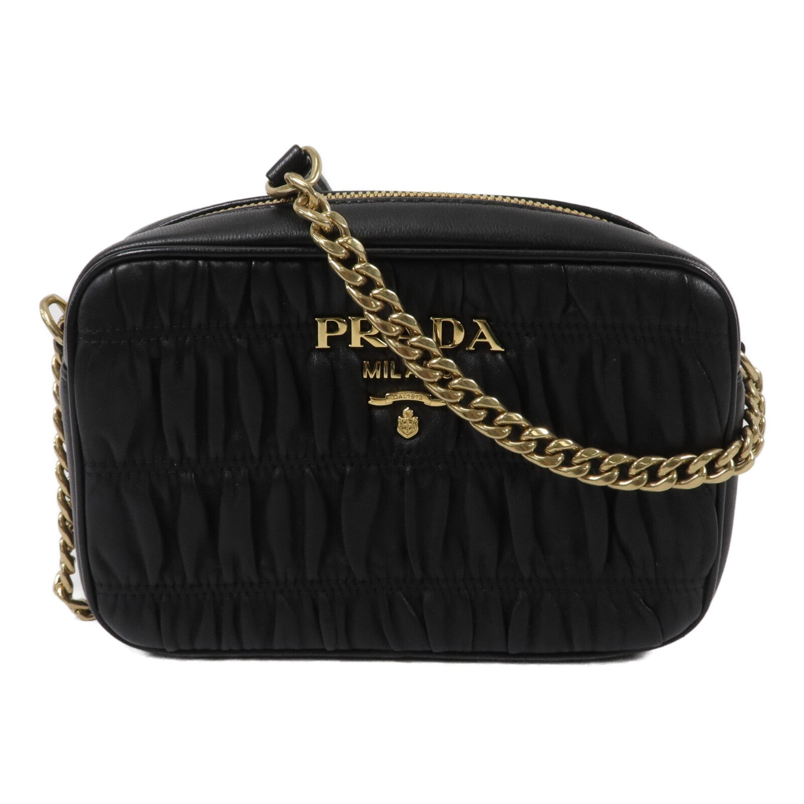 PRADA 牛皮皮革Shoulder Bag鏈帶肩背袋