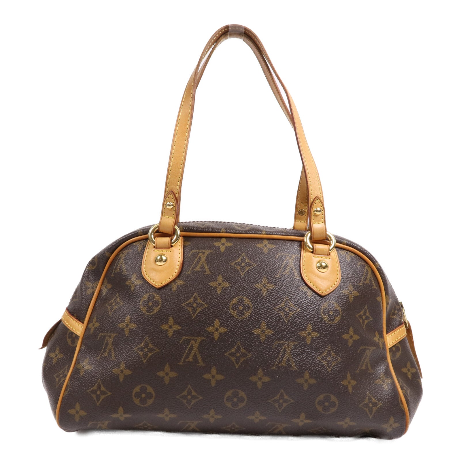 LOUIS VUITTON Monogram Montorgueil PM金扣肩背袋棕色