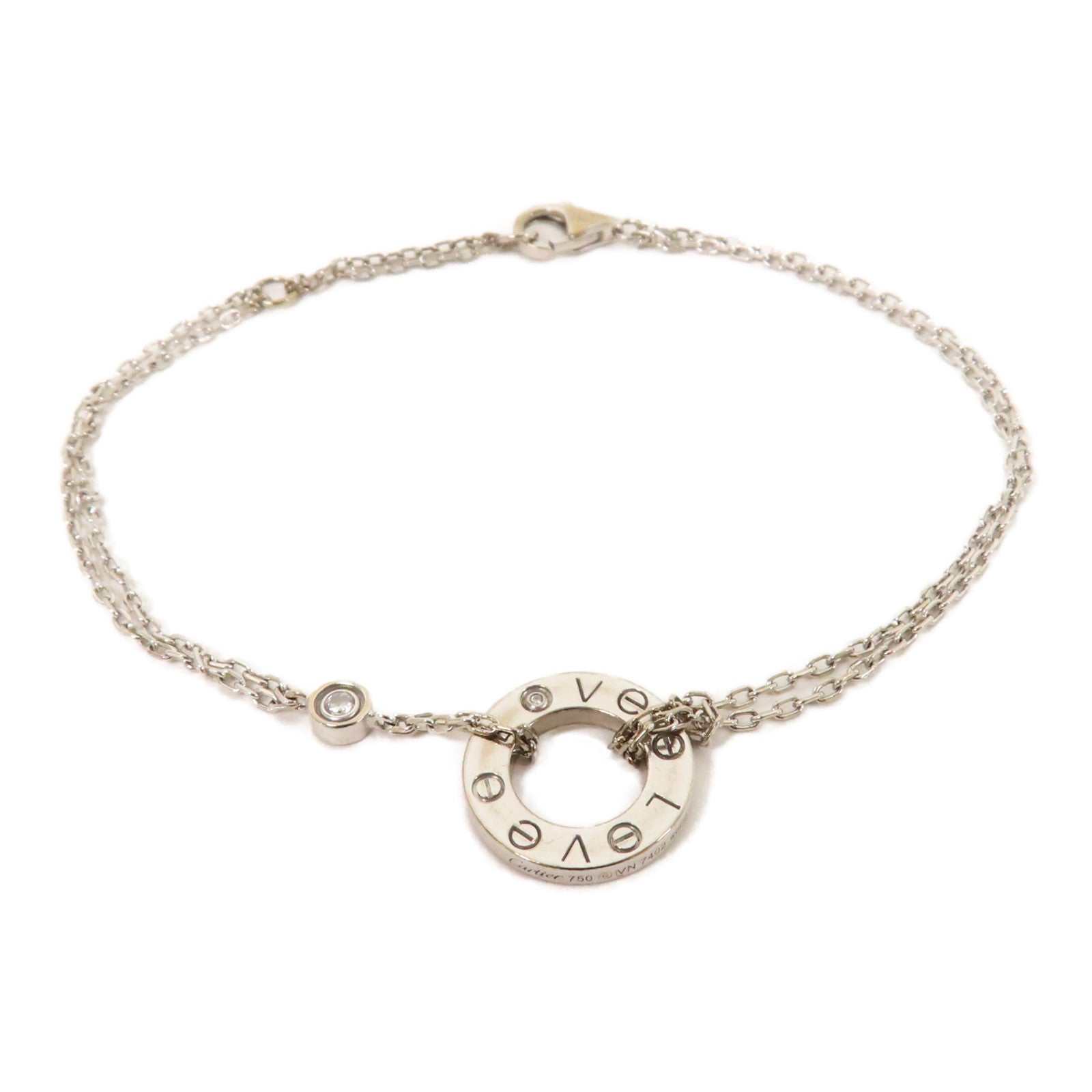 CARTIER 【激減優惠】18K白金Love Bracelet手鏈銀色