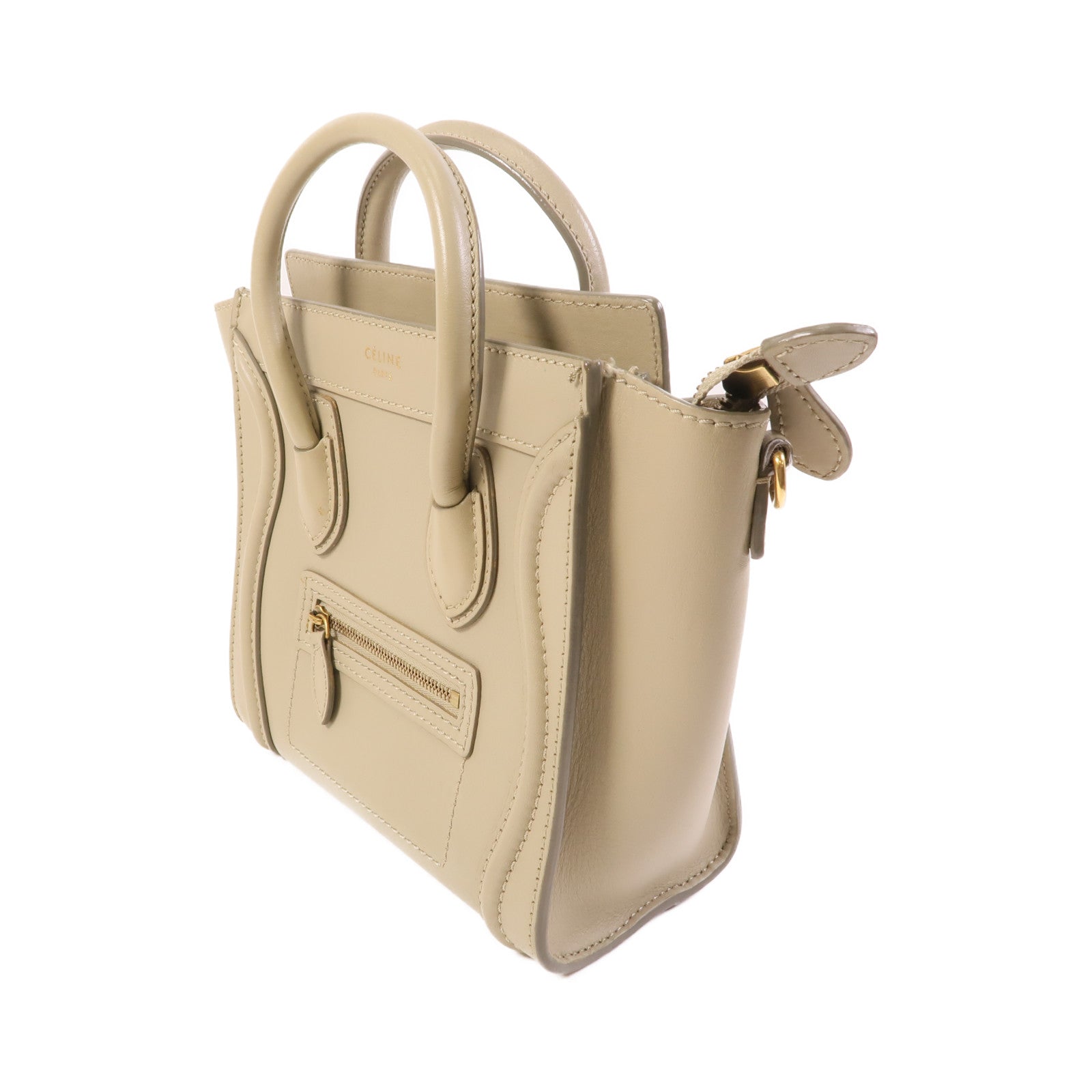 CELINE 牛皮皮革Nano Luggage金扣手挽肩背兩用袋