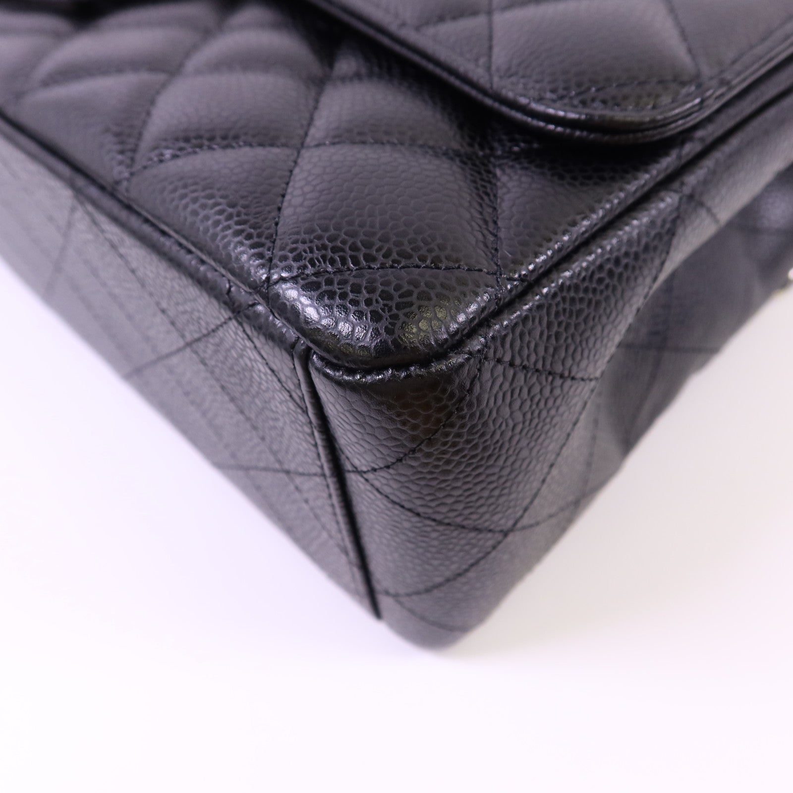 CHANEL 牛皮皮革Maxi Classic銀扣鏈帶肩背袋