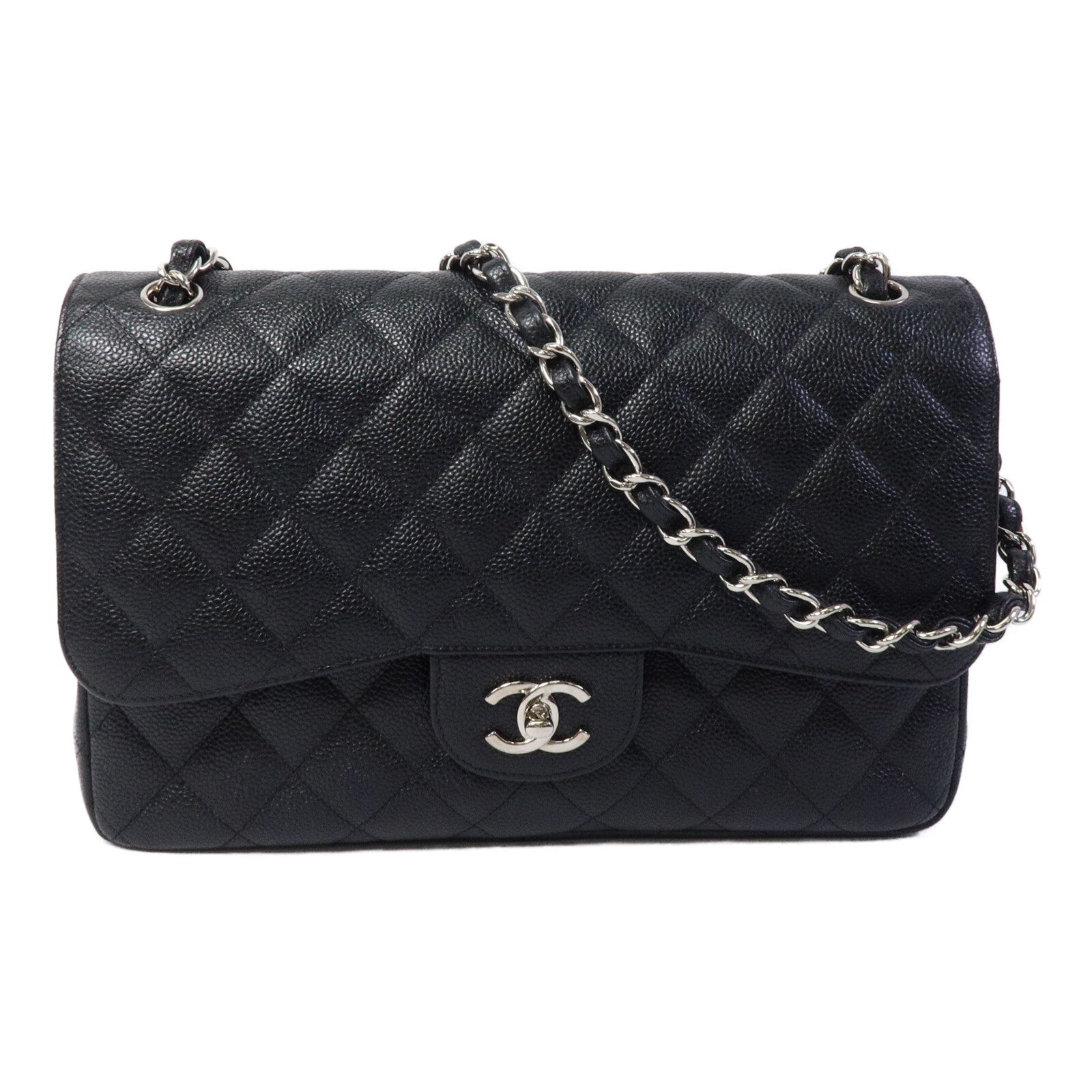 CHANEL 牛皮皮革Large Classic鏈帶肩背袋