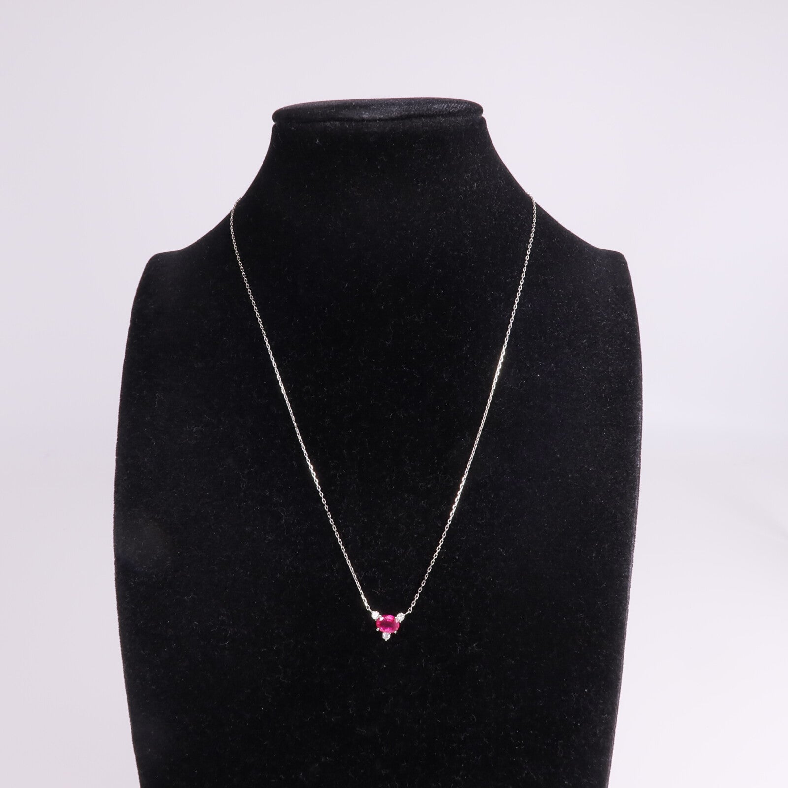 JEWELRY PT900/PT850鉑金Ruby Diamond Necklace紅寶石/鑽石項鍊