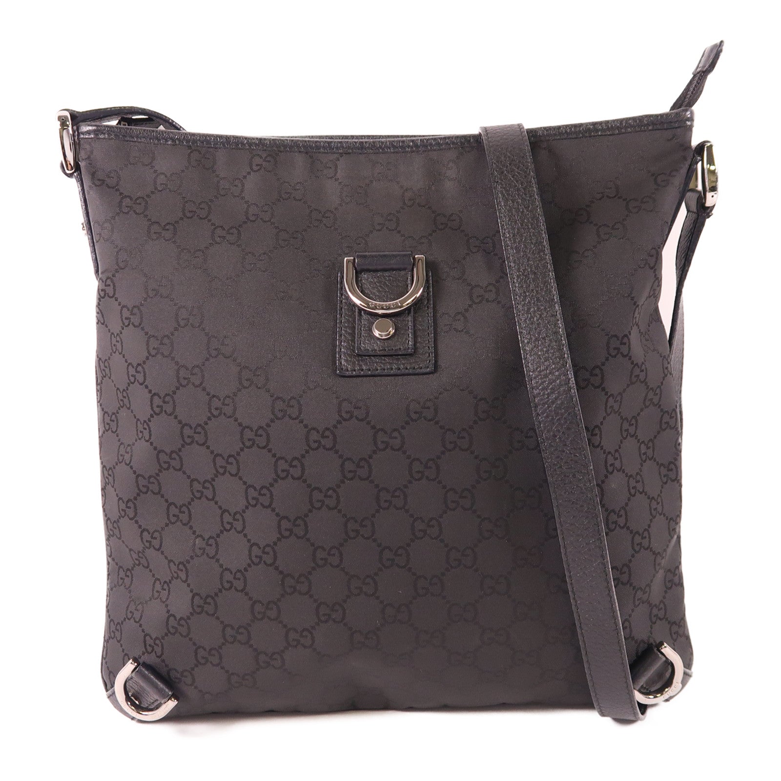 GUCCI 帆布Shoulder Bag銀扣肩背袋