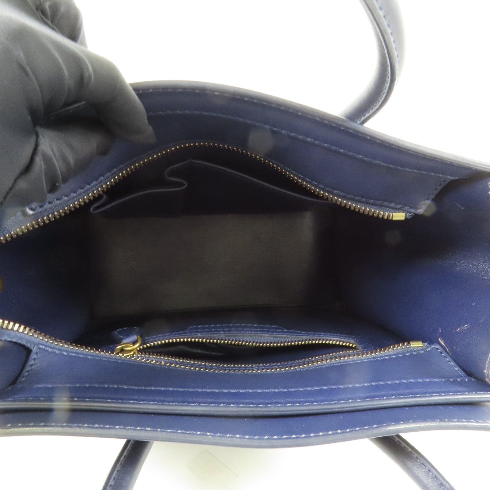CELINE 牛皮皮革Micro Luggage金扣手挽袋