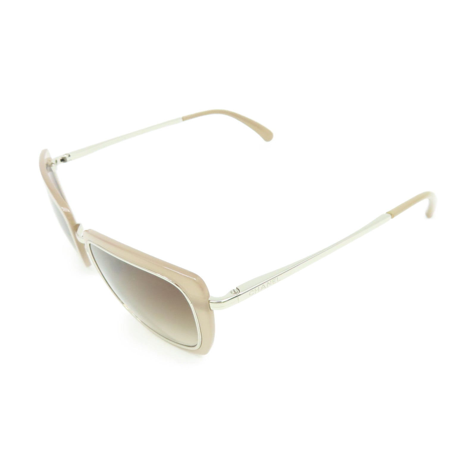 CHANEL 【激減優惠】PVC/金屬Sunglasses太陽眼鏡啡色/銀色
