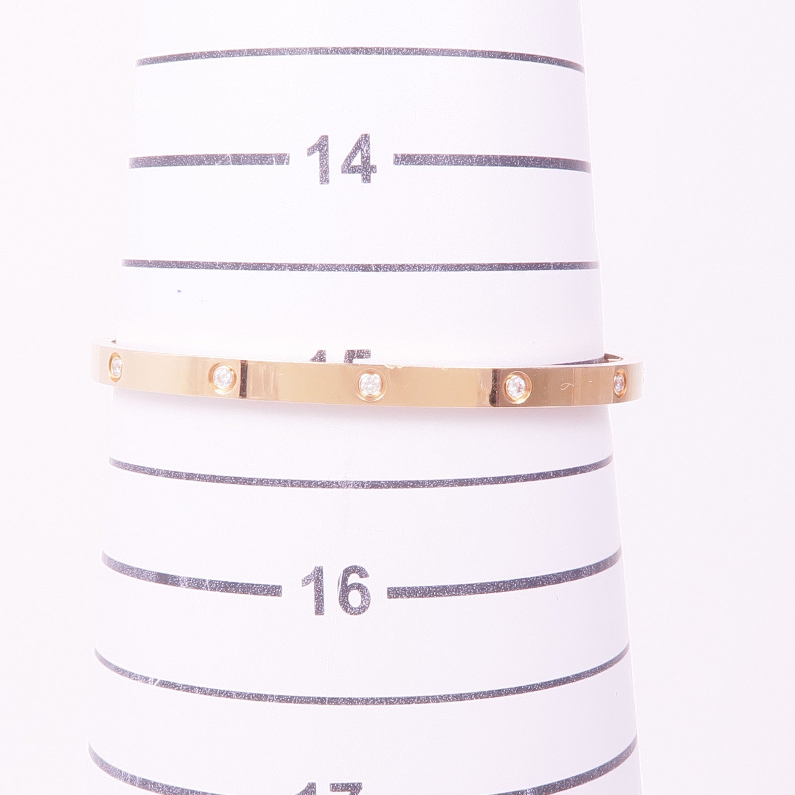 CARTIER 18K玫瑰金Love Bracelet 10 Diamonds Small Model鑽石手鐲Cartier#16