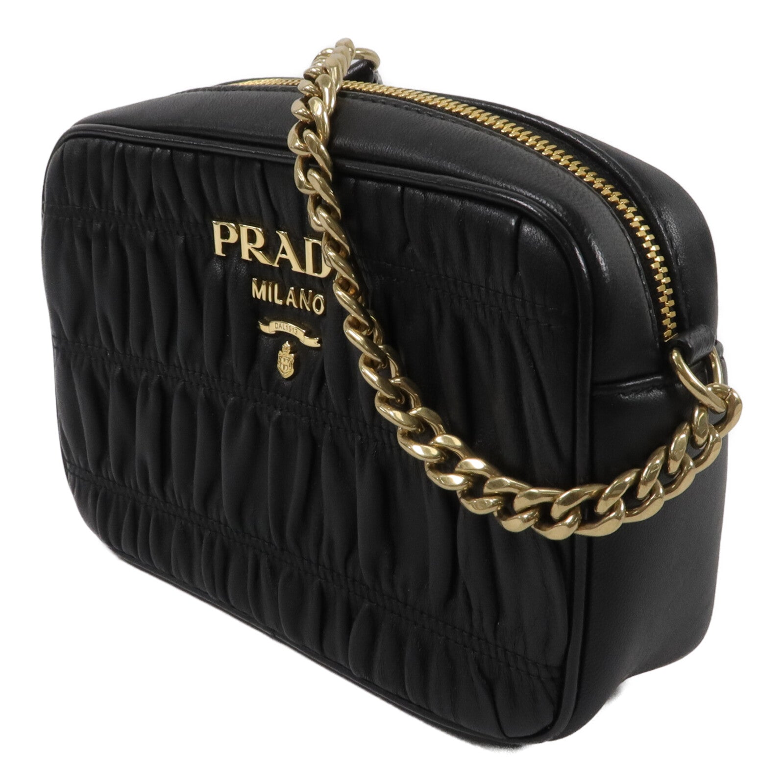 PRADA 牛皮皮革Shoulder Bag鏈帶肩背袋