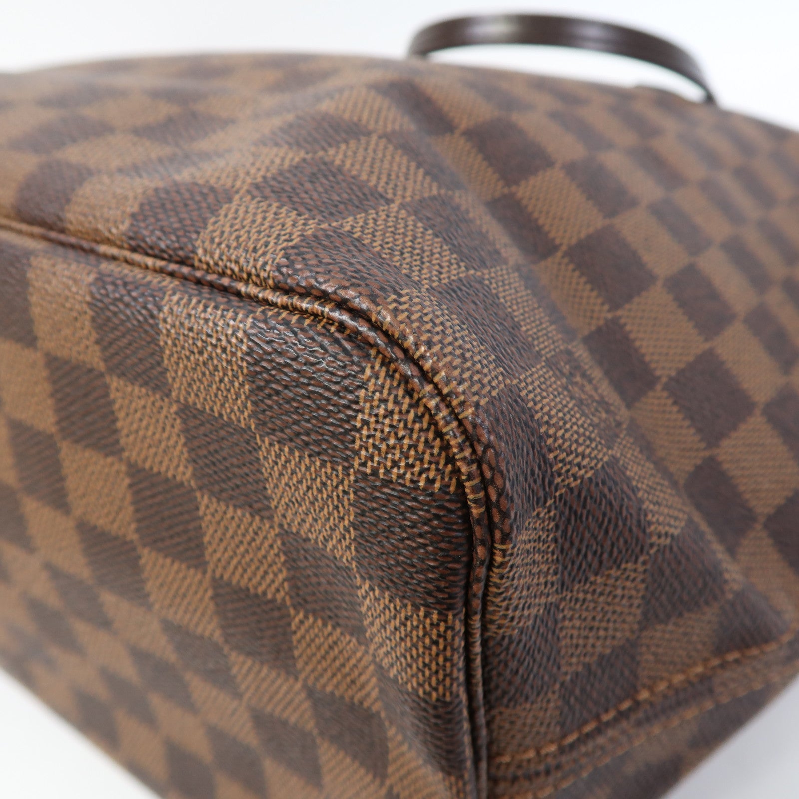 LOUIS VUITTON Damier Neverfull MM金扣肩背袋啡色