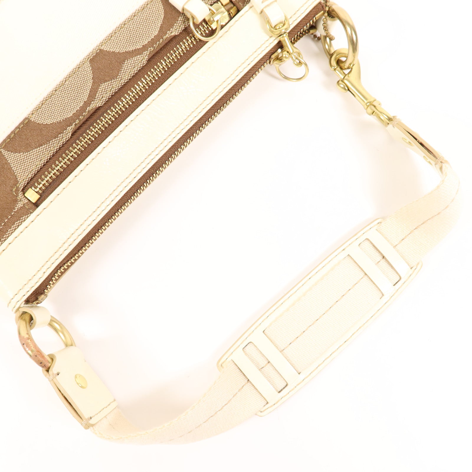 COACH 帆布Shoulder Bag金扣肩背袋