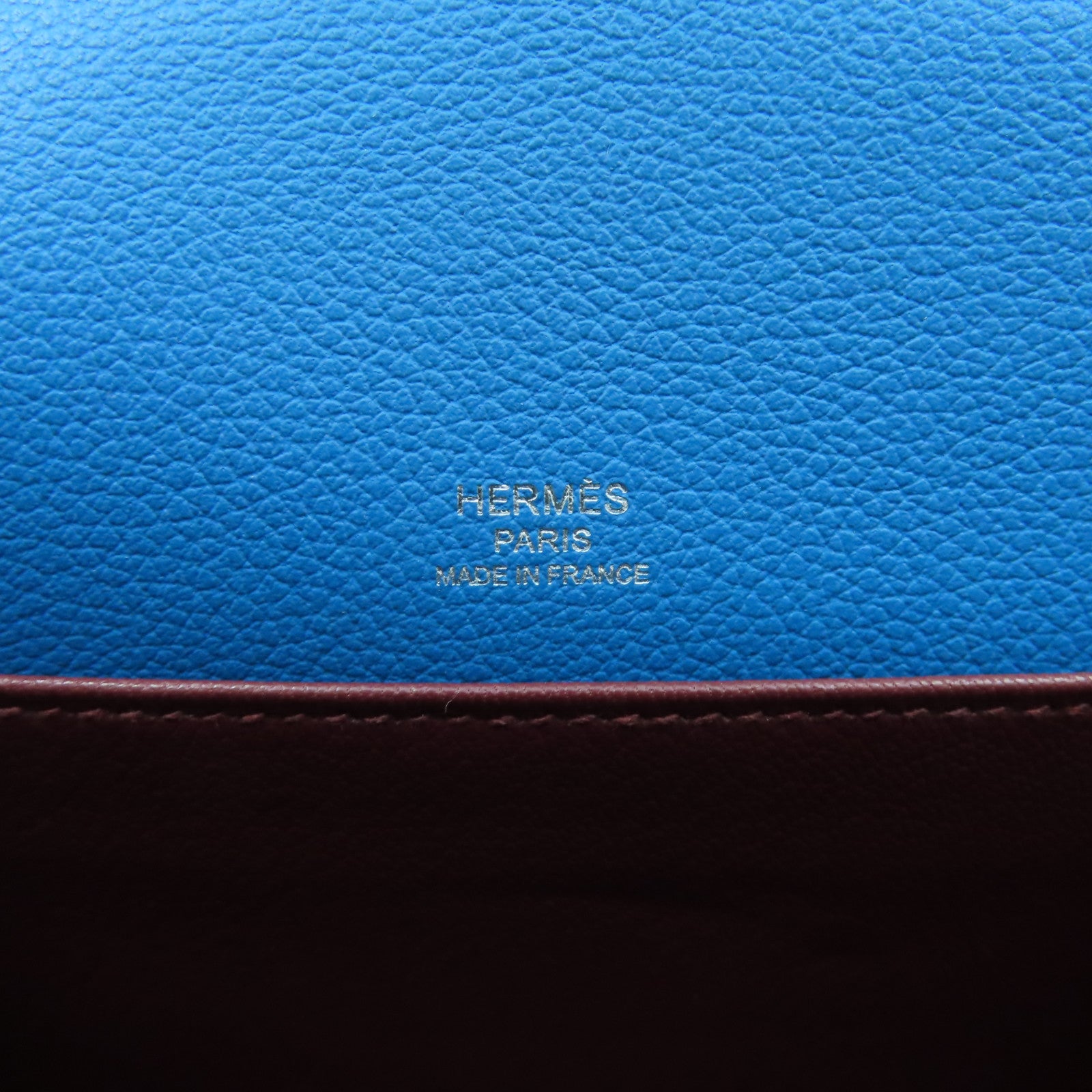 HERMES **【激減優惠】Evercolor皮革Mini Roulis銀扣肩背袋藍色