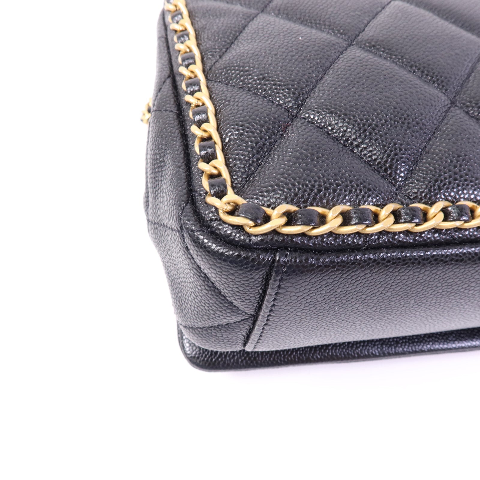 CHANEL 牛皮皮革Chain Around Flap Bag金扣鏈帶肩背袋