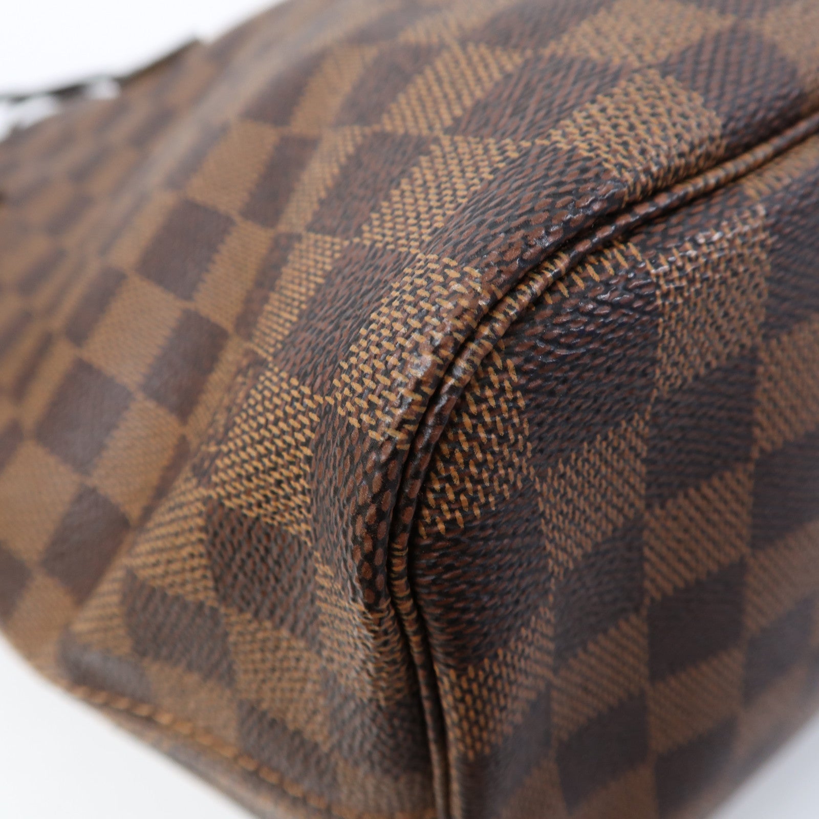LOUIS VUITTON Damier Neverfull MM金扣肩背袋啡色